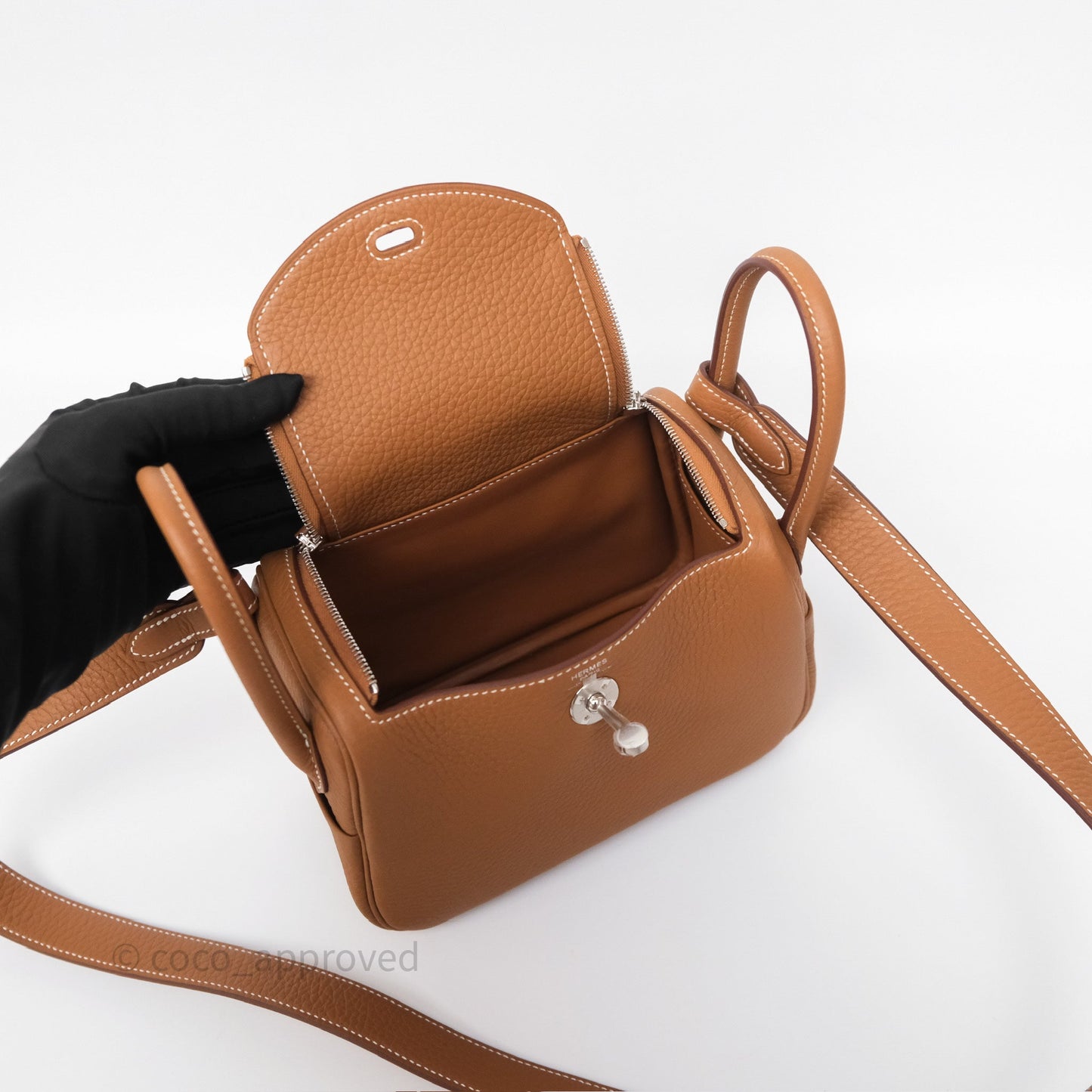 Hermès Mini Lindy II 20 Gold 37 Clemence Gold Hardware
