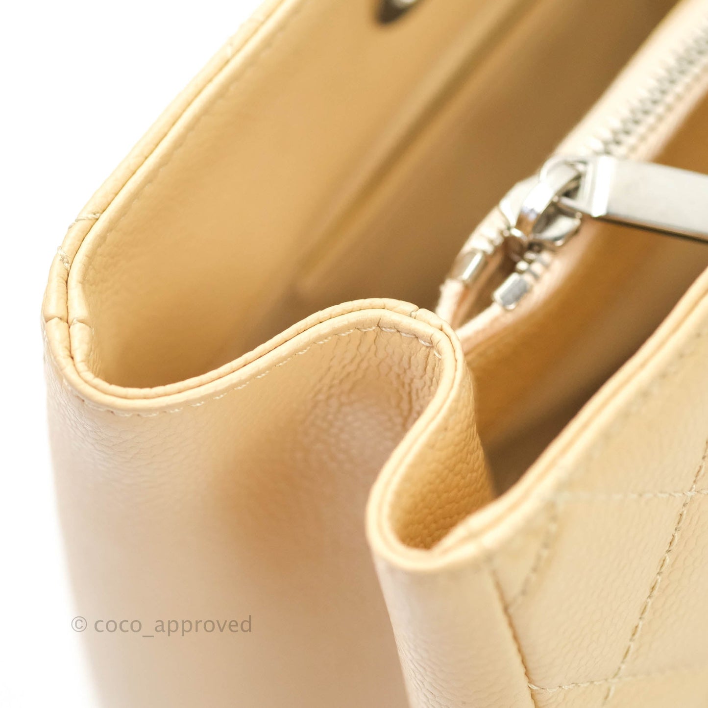 Chanel GST Beige Caviar Silver Hardware