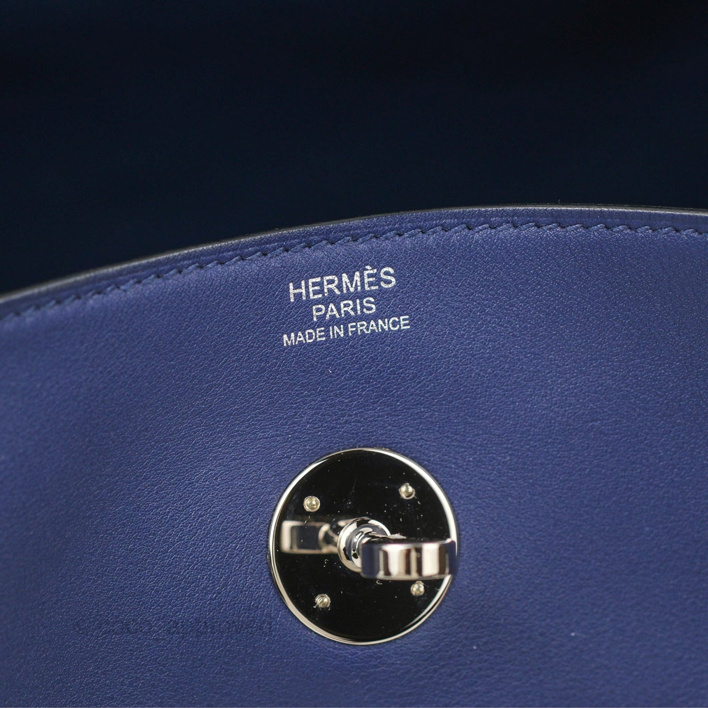 Hermès Lindy Tressage De Cuir 30 Bleu Encre/Brique/Black Swift Palladium Hardware