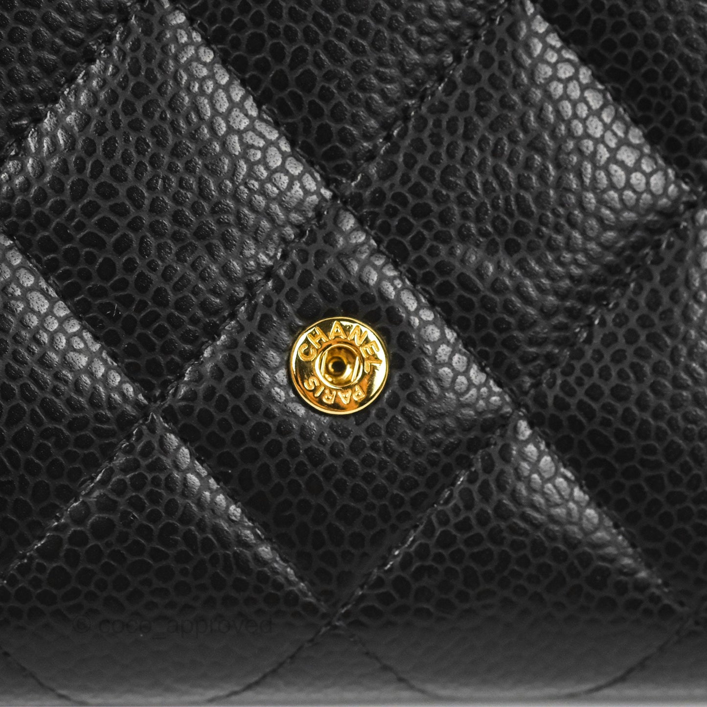 Chanel Quilted Classic Zip Long Wallet Black Caviar Gold Hardware