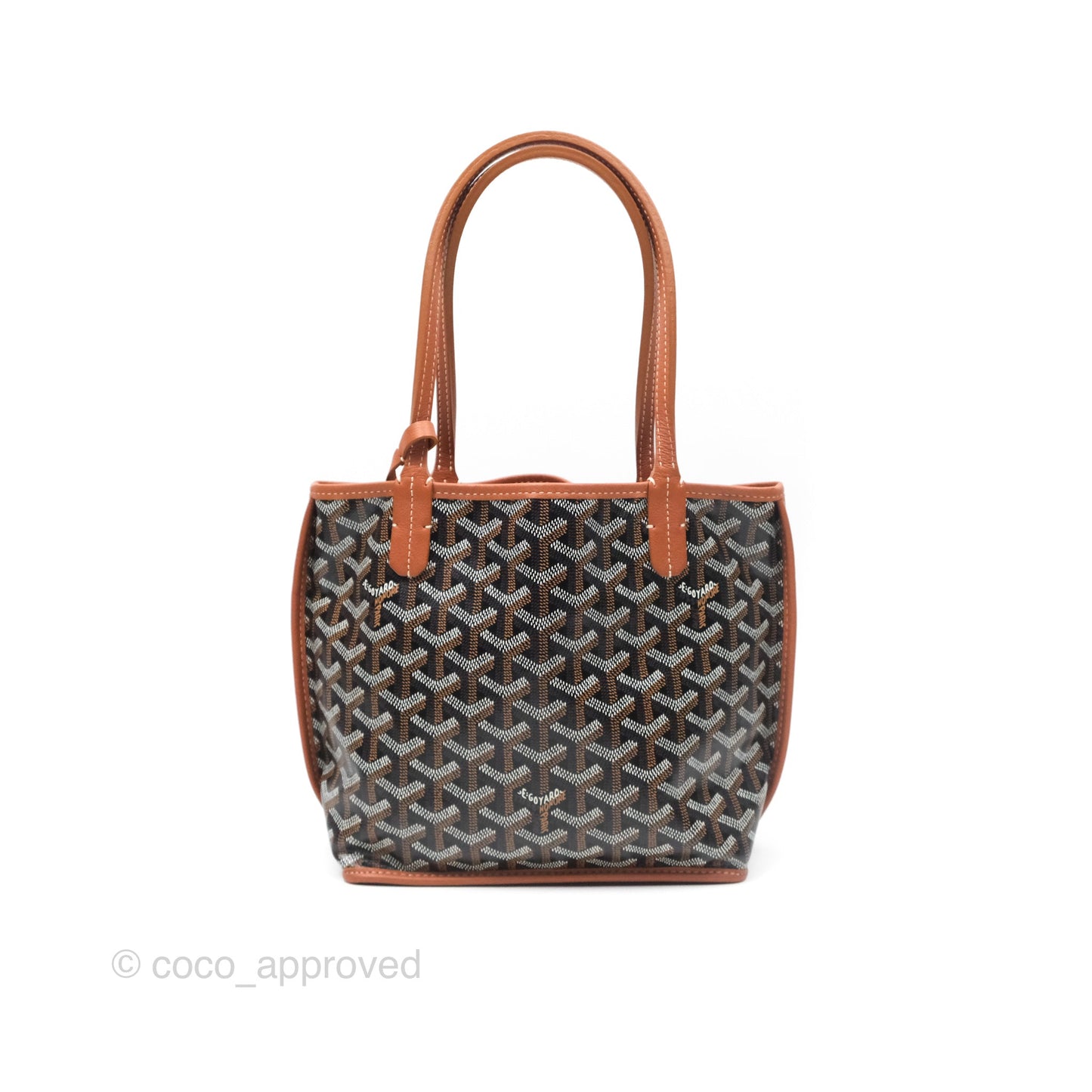 Goyard Anjou Mini Bag Goyardine Canvas Black/ Tan
