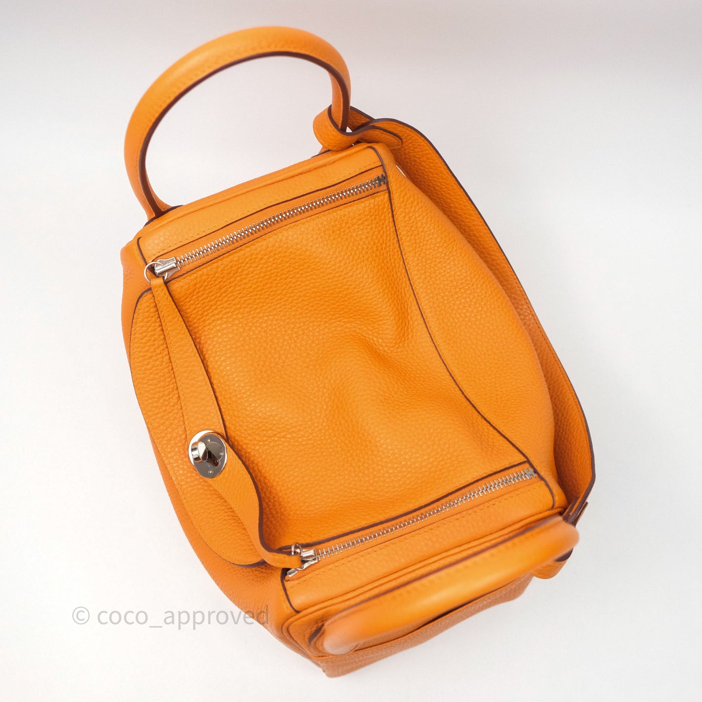 Hermès Lindy 30 Abricot I9 Clemence Palladium Hardware