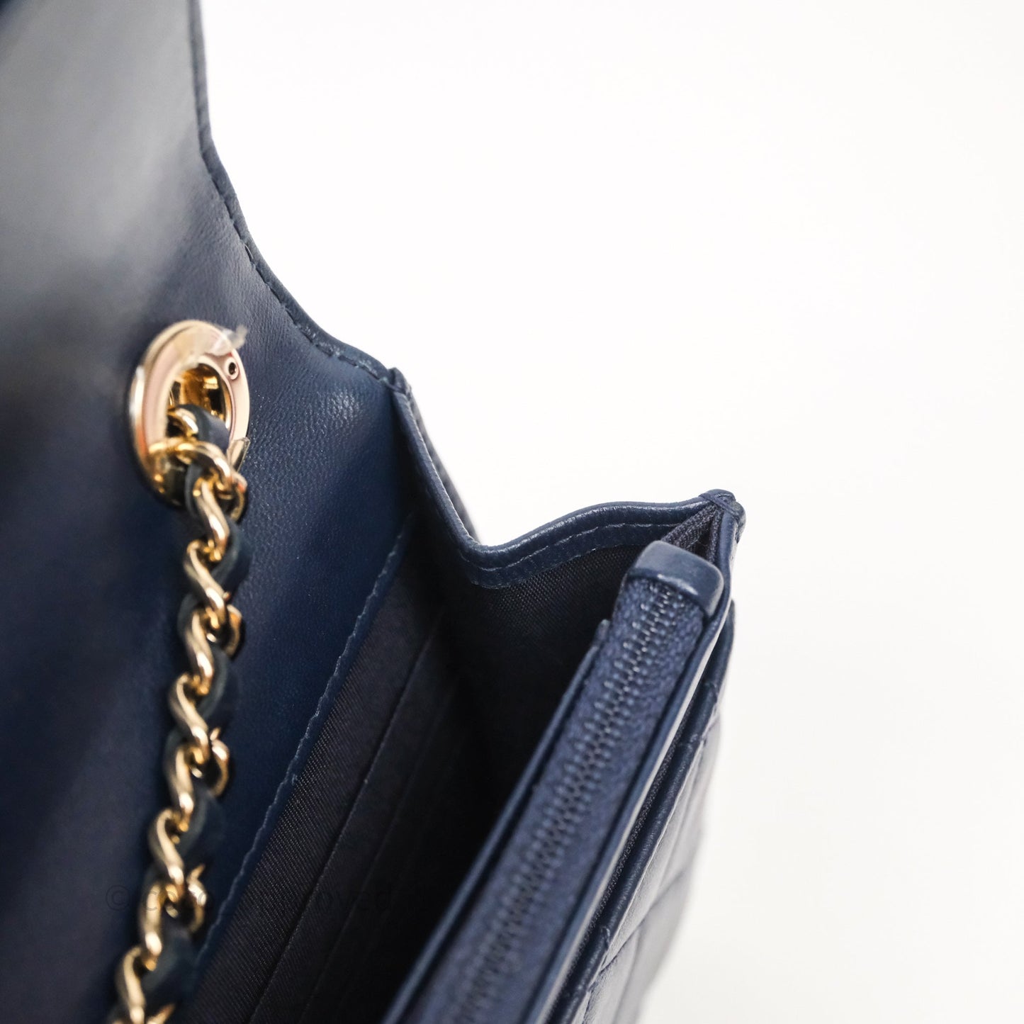 Chanel Trendy CC WOC Wallet On Chain Navy Lambskin Gold Hardware