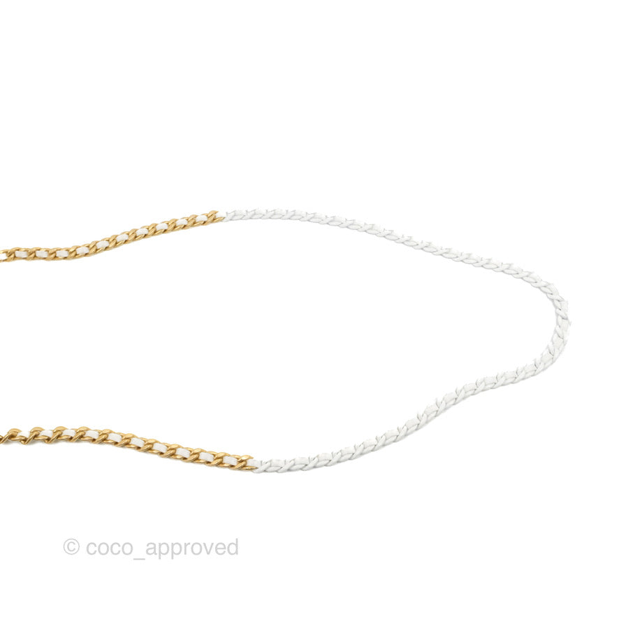 Chanel Mini Resin Chain Wallet on Chain WOC White Lambskin Gold Hardware