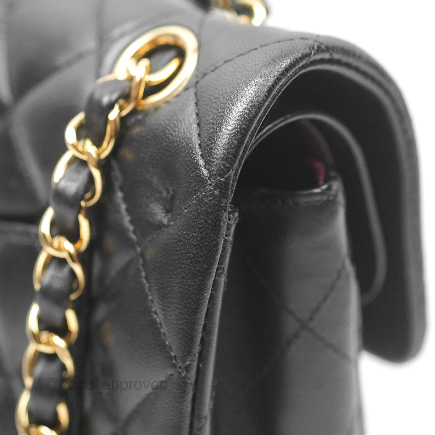 Chanel Small Classic Quilted Flap Black Lambskin Gold Hardware