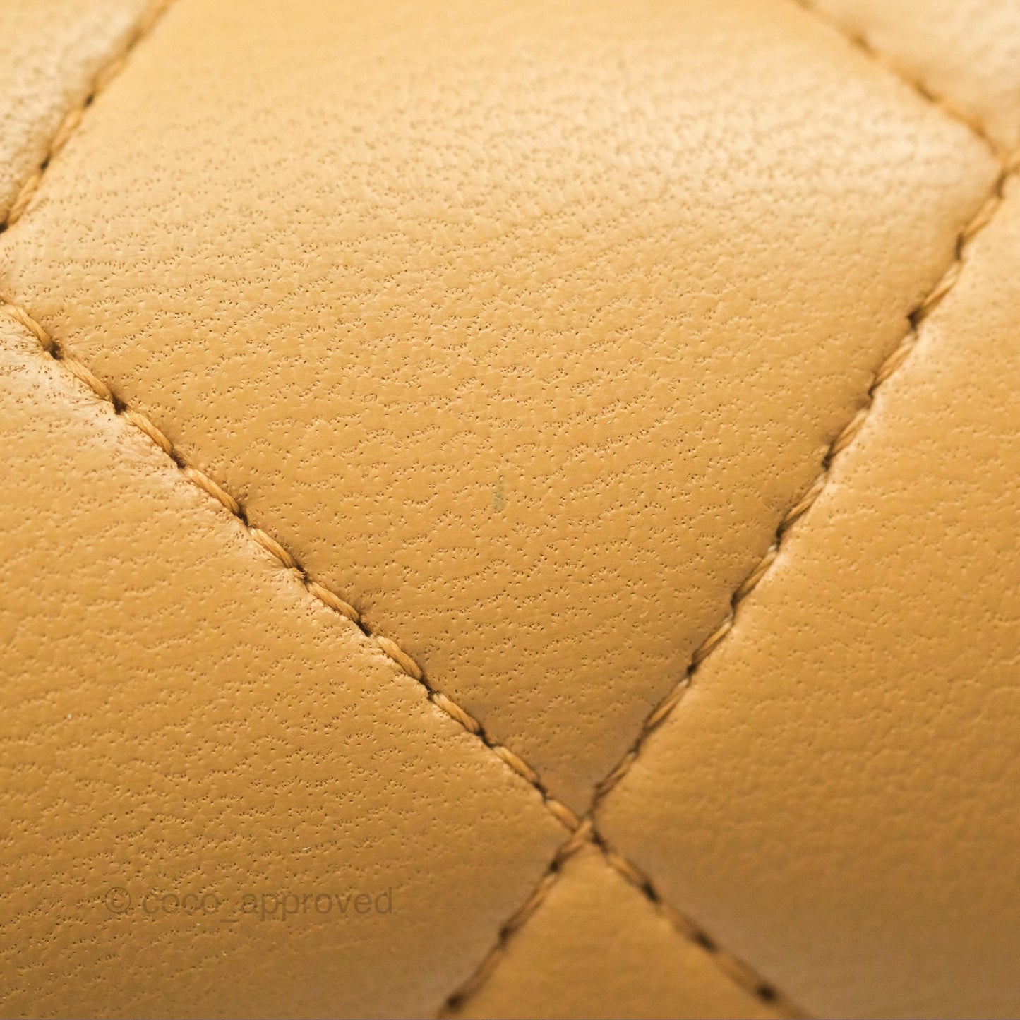 Chanel Vintage Small Classic Flap Beige Lambskin 24K Gold Hardware