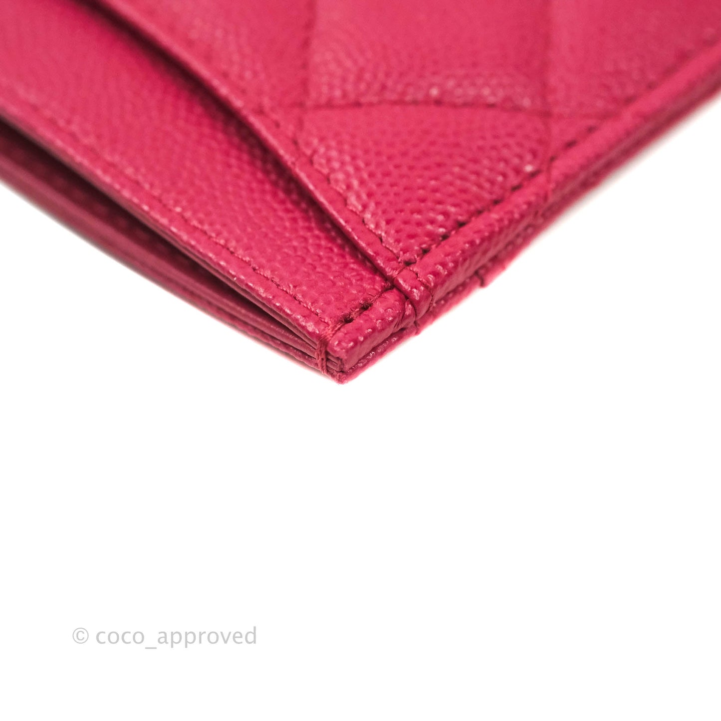 Chanel Classic Caviar Flat Card Holder Pink Gold Hardware 21A