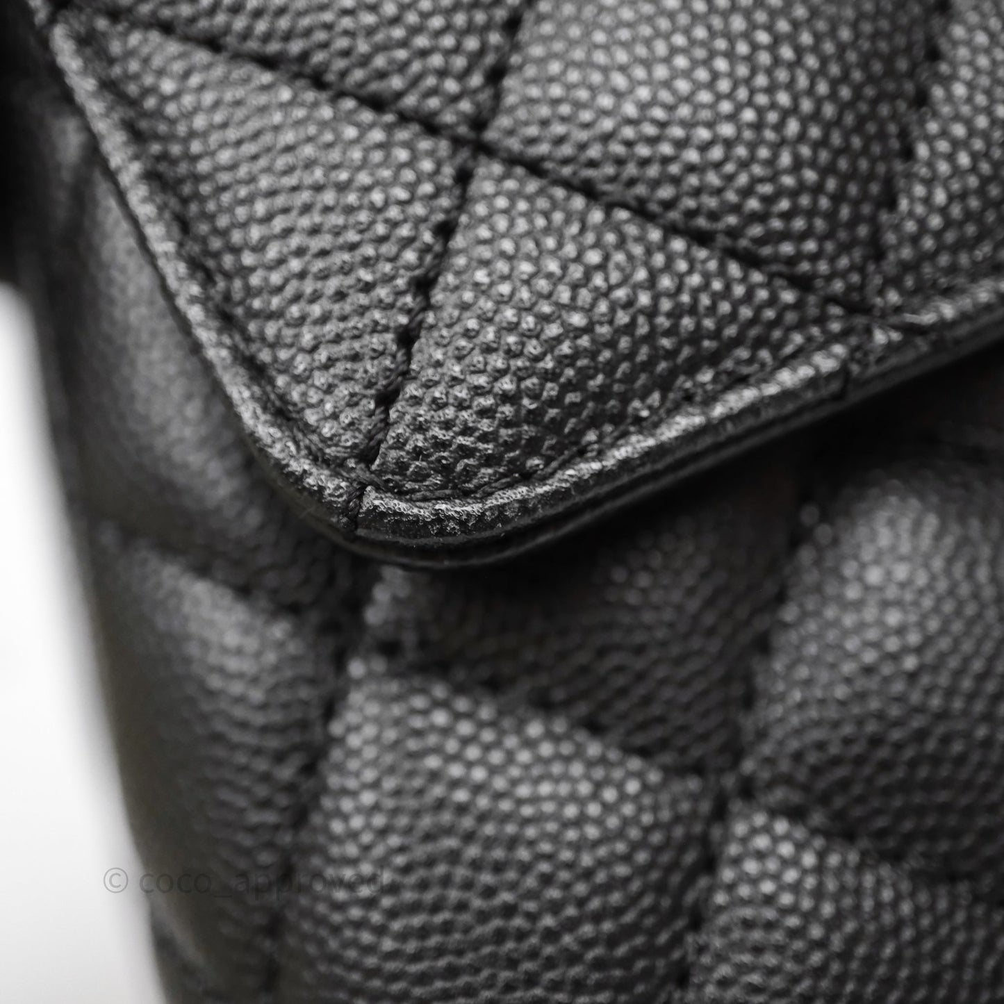 Chanel Small Coco Handle Black Caviar Aged Gold Hardware Braided Handle