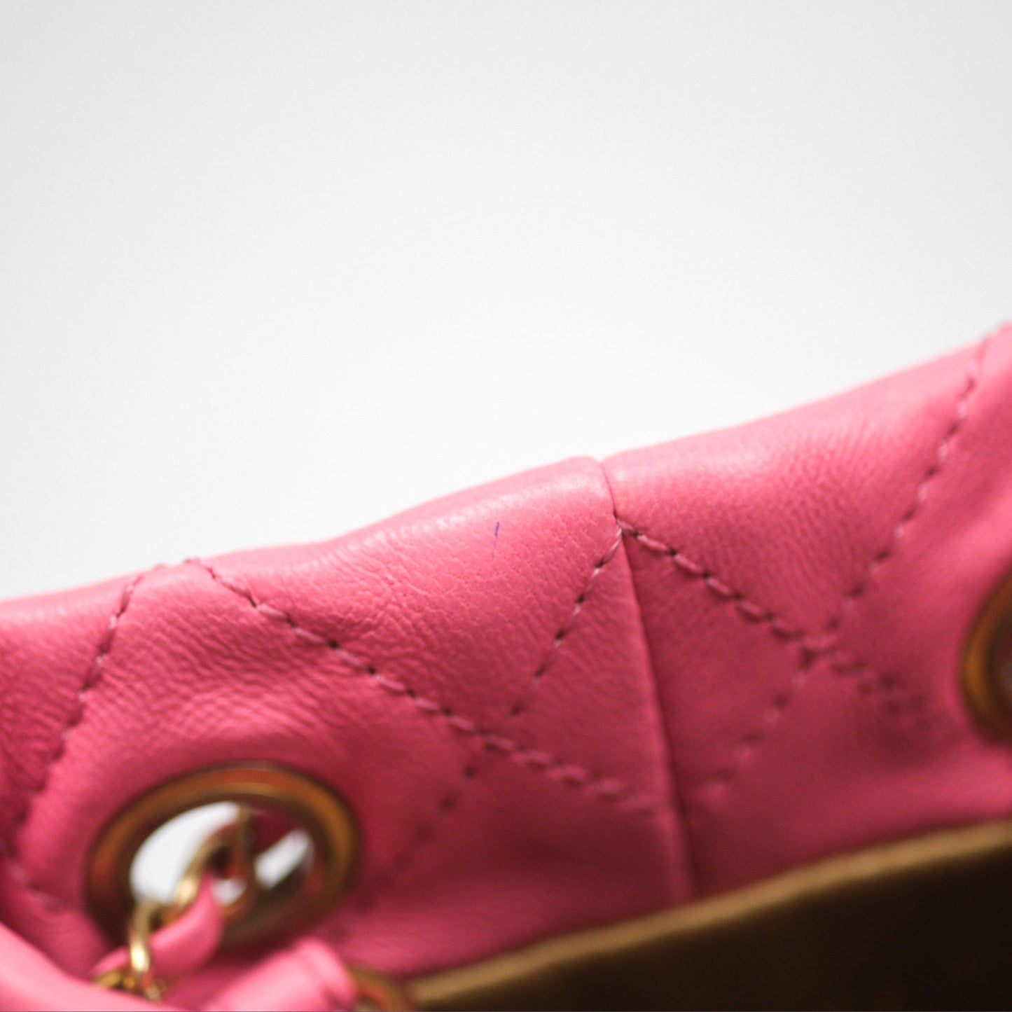 Chanel Pearl Crush Drawstring Bucket Bag Pink Lambskin Aged Gold Hardware