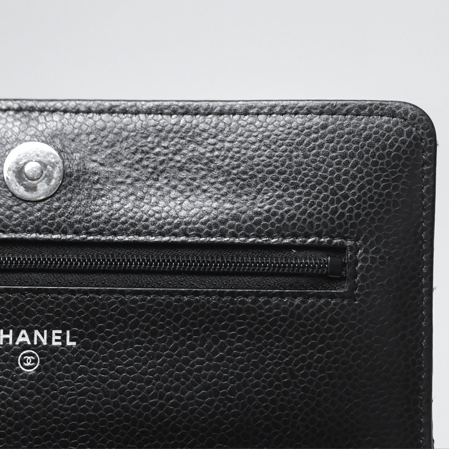 Chanel Quilted WOC Black Caviar Silver Hardware