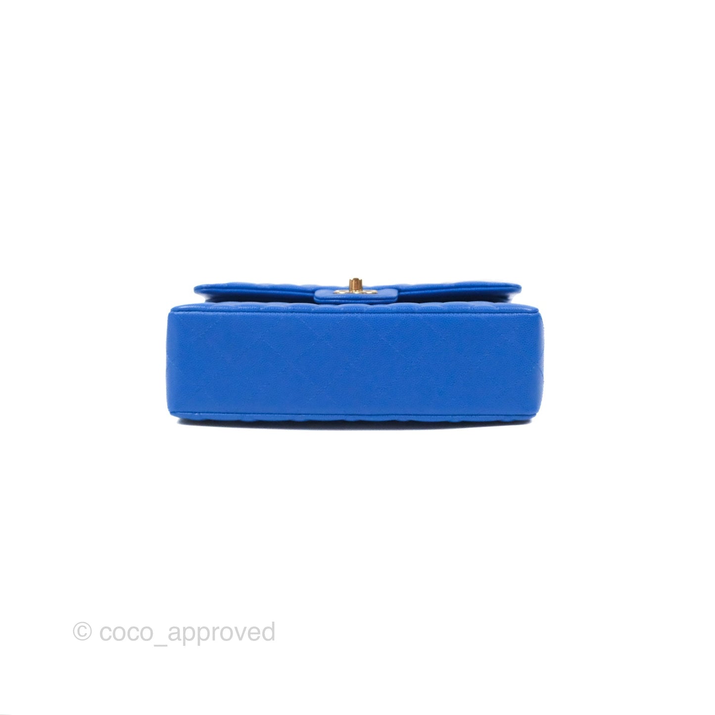 Chanel Small Classic Quilted Flap Blue Caviar Gold Hardware