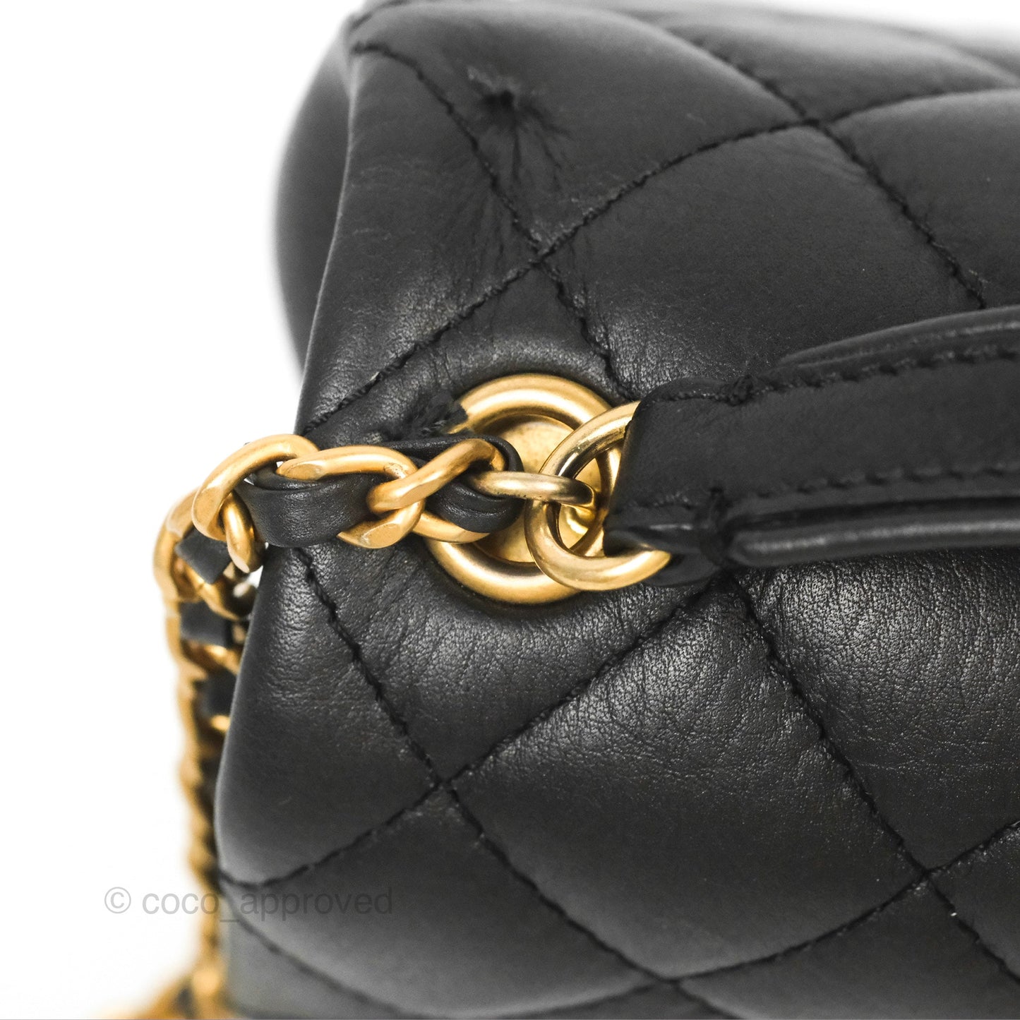 Chanel Small Day Trip Quilted Black Calfskin Gold Hardware