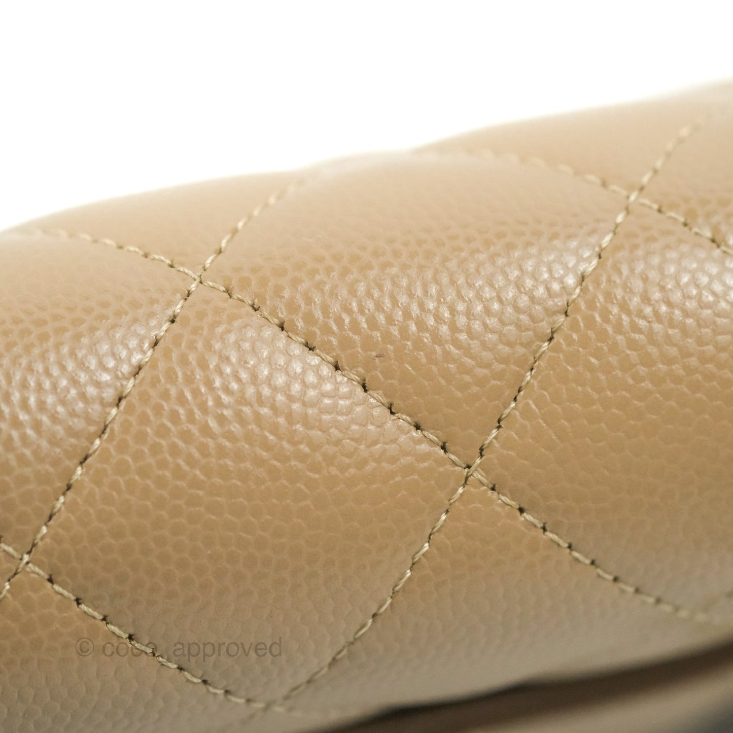 Chanel Quilted Classic Wallet on Chain WOC Dark Beige Caviar Gold Hardware