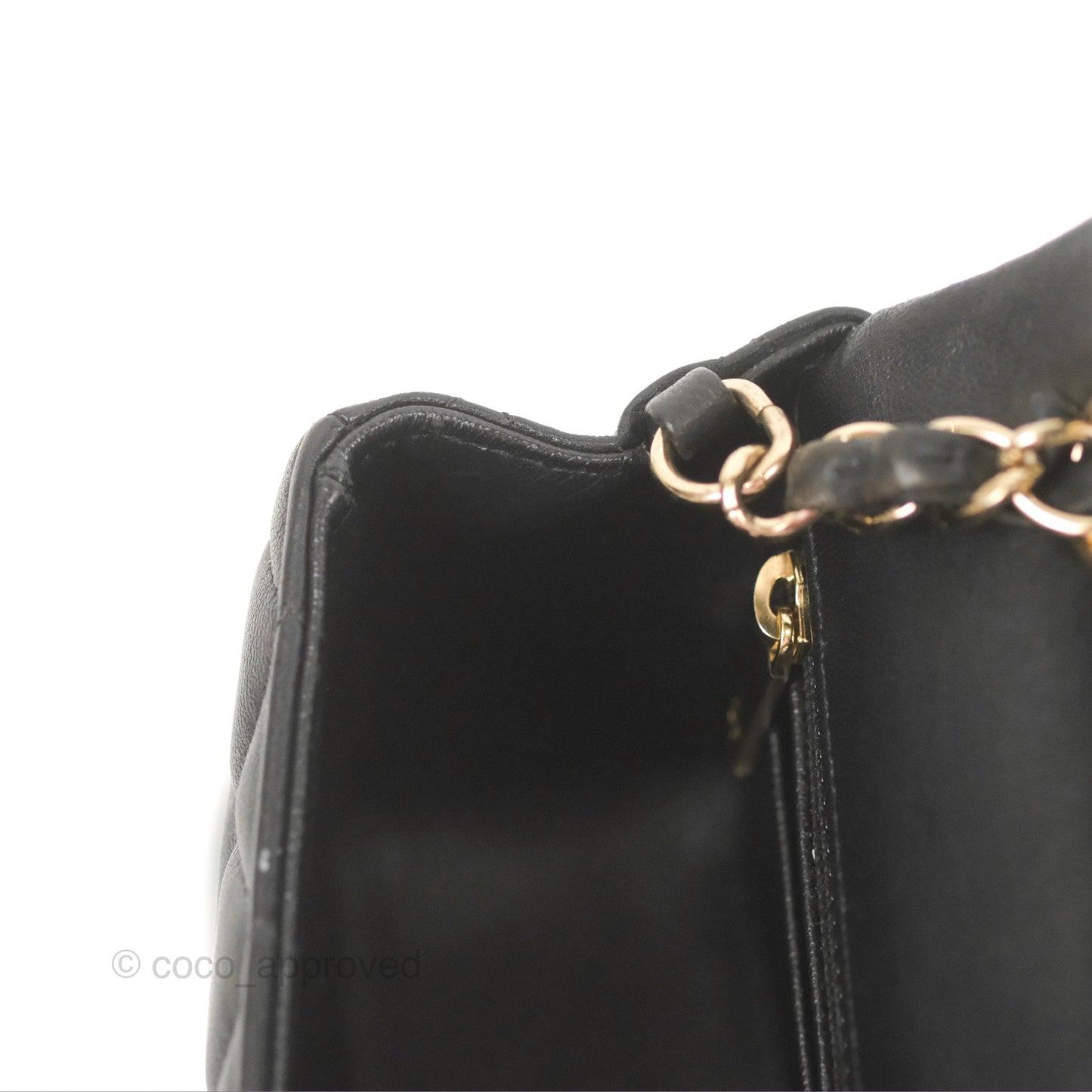 Chanel Quilted Mini Rectangular Flap Black Lambskin Gold Hardware