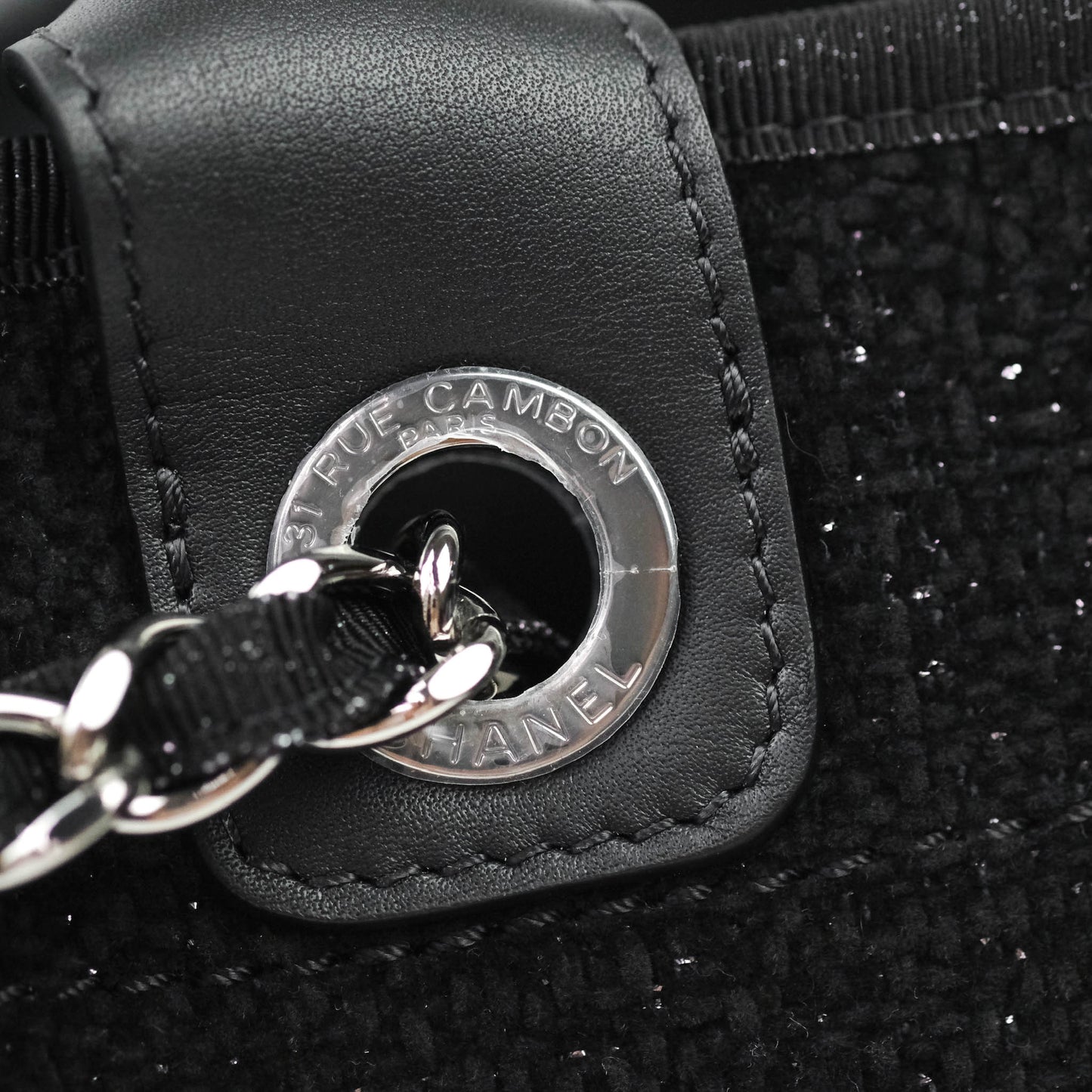 Chanel Large Deauville Black Glitter Lurex