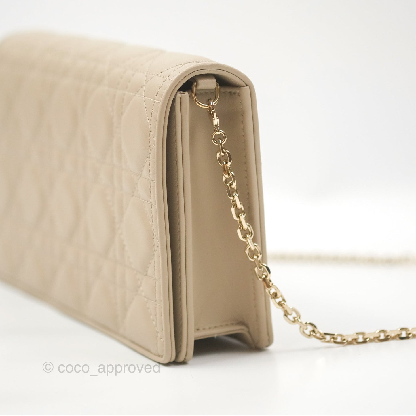 Dior Lady Dior Pouch on Chain Sand Cannage Lambskin