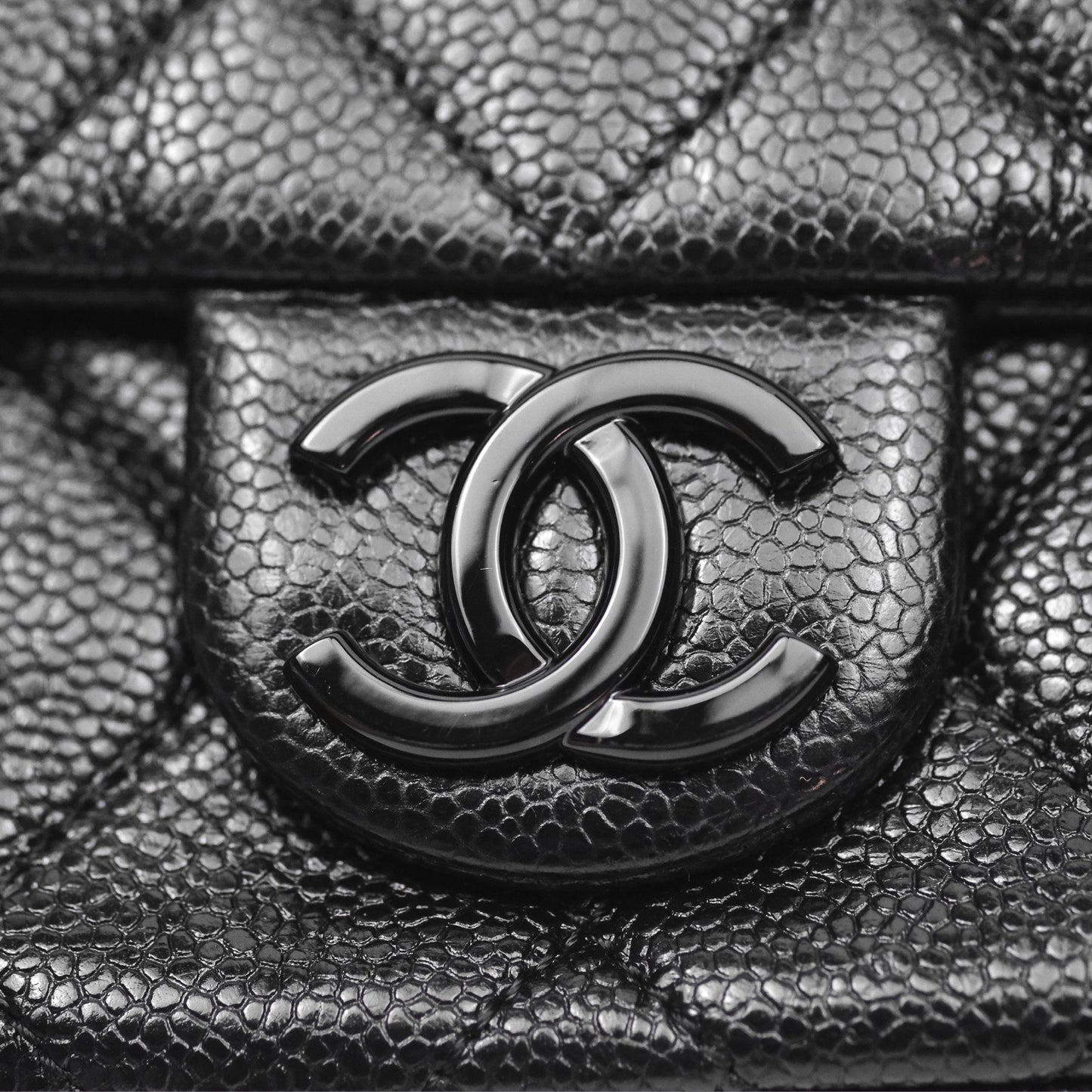 Chanel Quilted Mini Square Flap Bag So Black Caviar Incognito