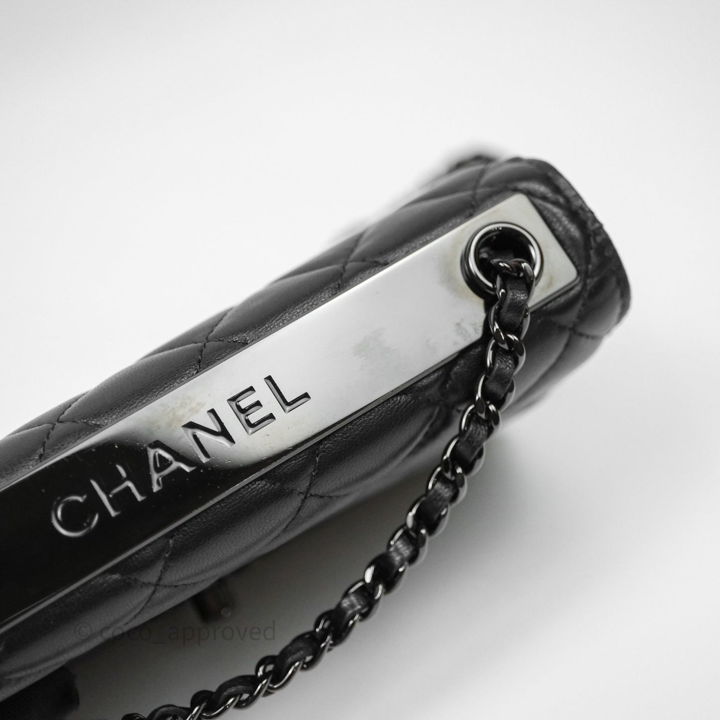 Chanel Quilted Trendy CC WOC Wallet On Chain So Black Lambskin