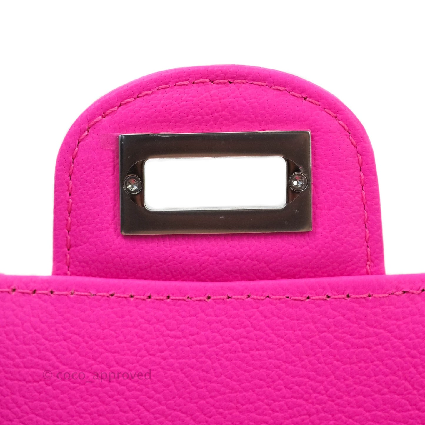 Chanel Mini Reissue 224 Fuchsia Neon Pink Goatskin Silver Hardware