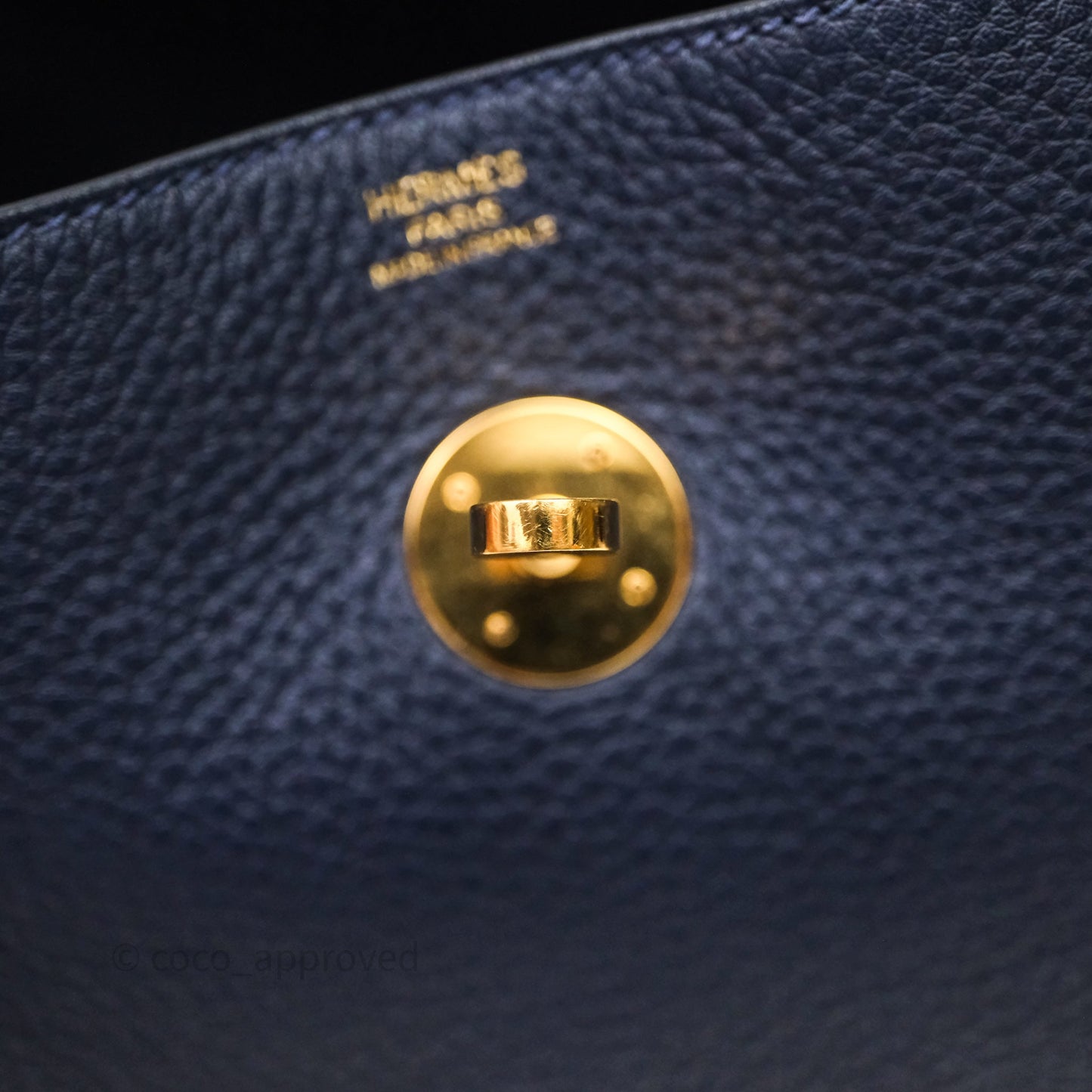 Hermès Lindy 30 Bleu Nuit 2Z Clemence Gold Hardware