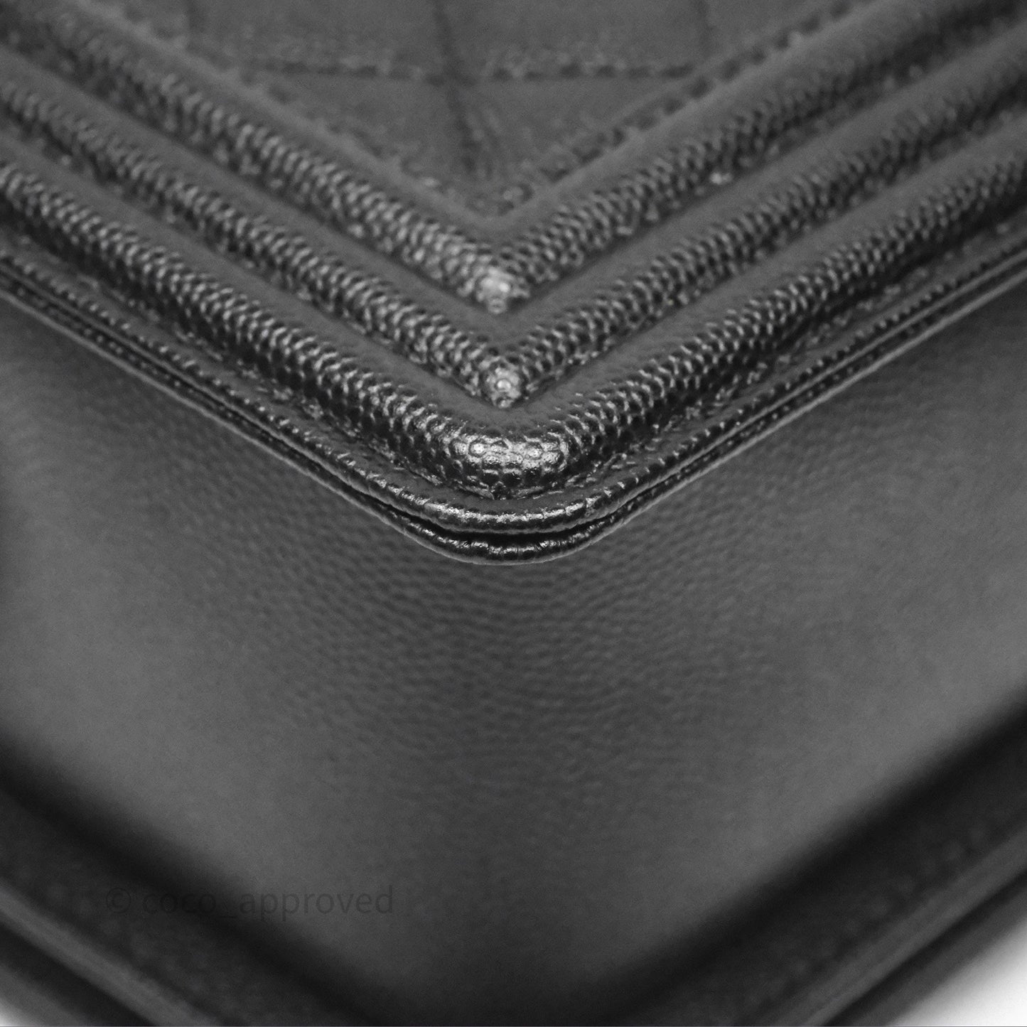 Chanel Quilted Medium Boy Black Caviar Aged Gold Hardware