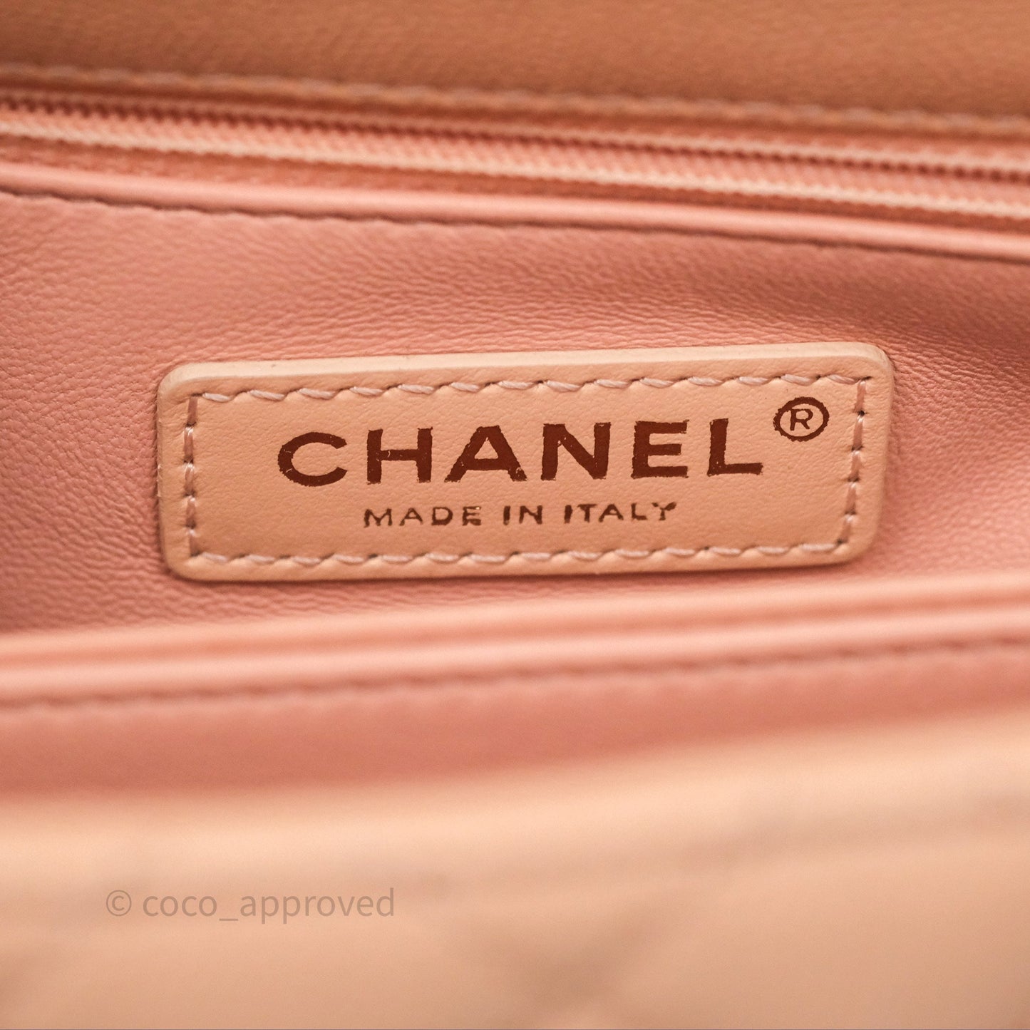 Chanel Small Coco Handle Quilted Pink Beige Caviar Gold Hardware