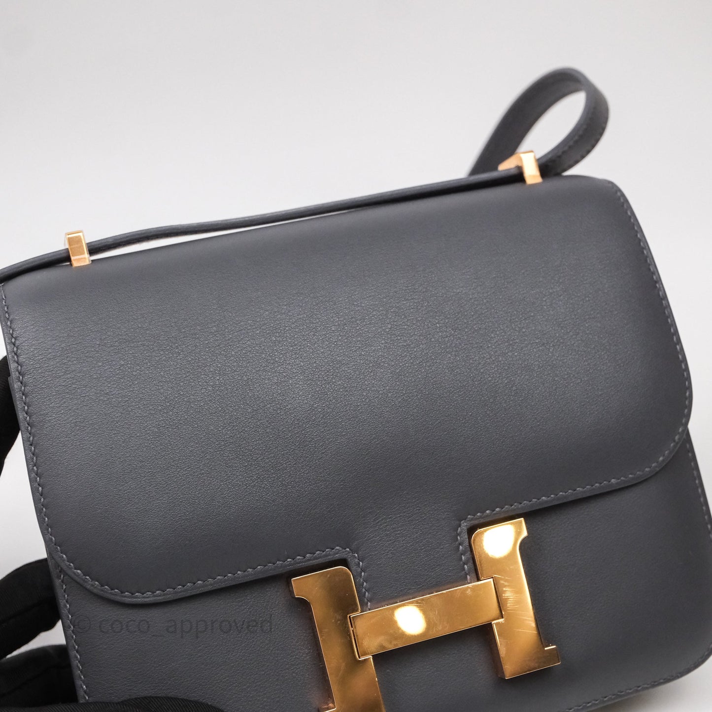Hermès Mini Constance III Miroir Veau Swift 85 Ardoise Gold Hardware