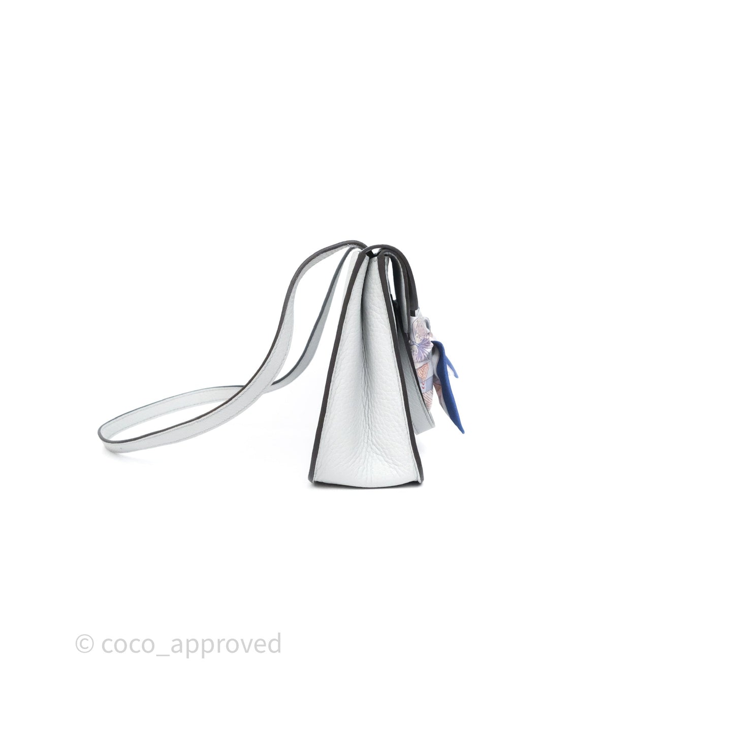 Hermès Halzan 25 Bleu Pale 08 Clemence Palladium Hardware