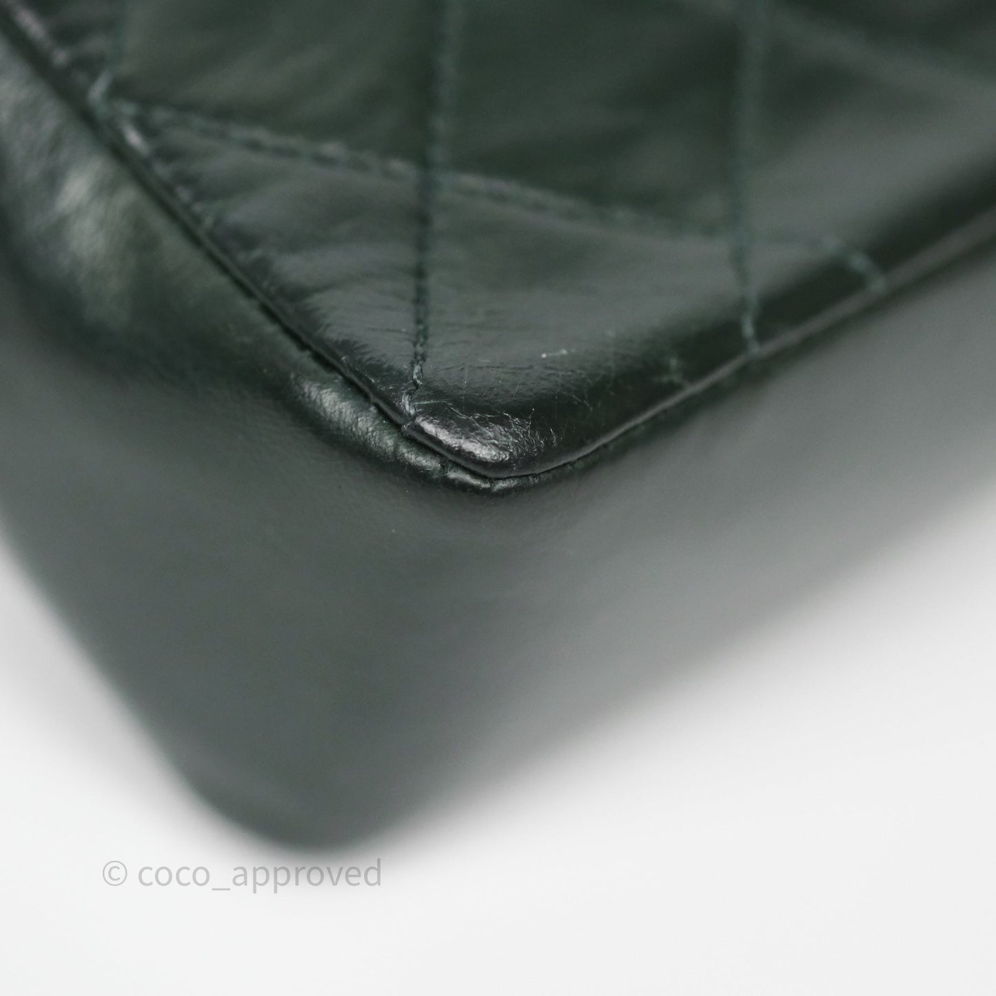 Chanel Vintage Mini Flap Bag Dark Green Lambskin Gold Hardware