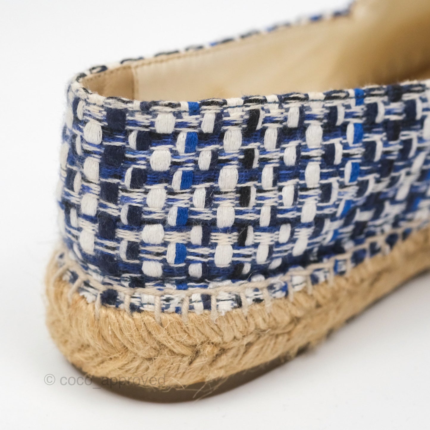 Chanel Espadrille Blue Tweed Size 38
