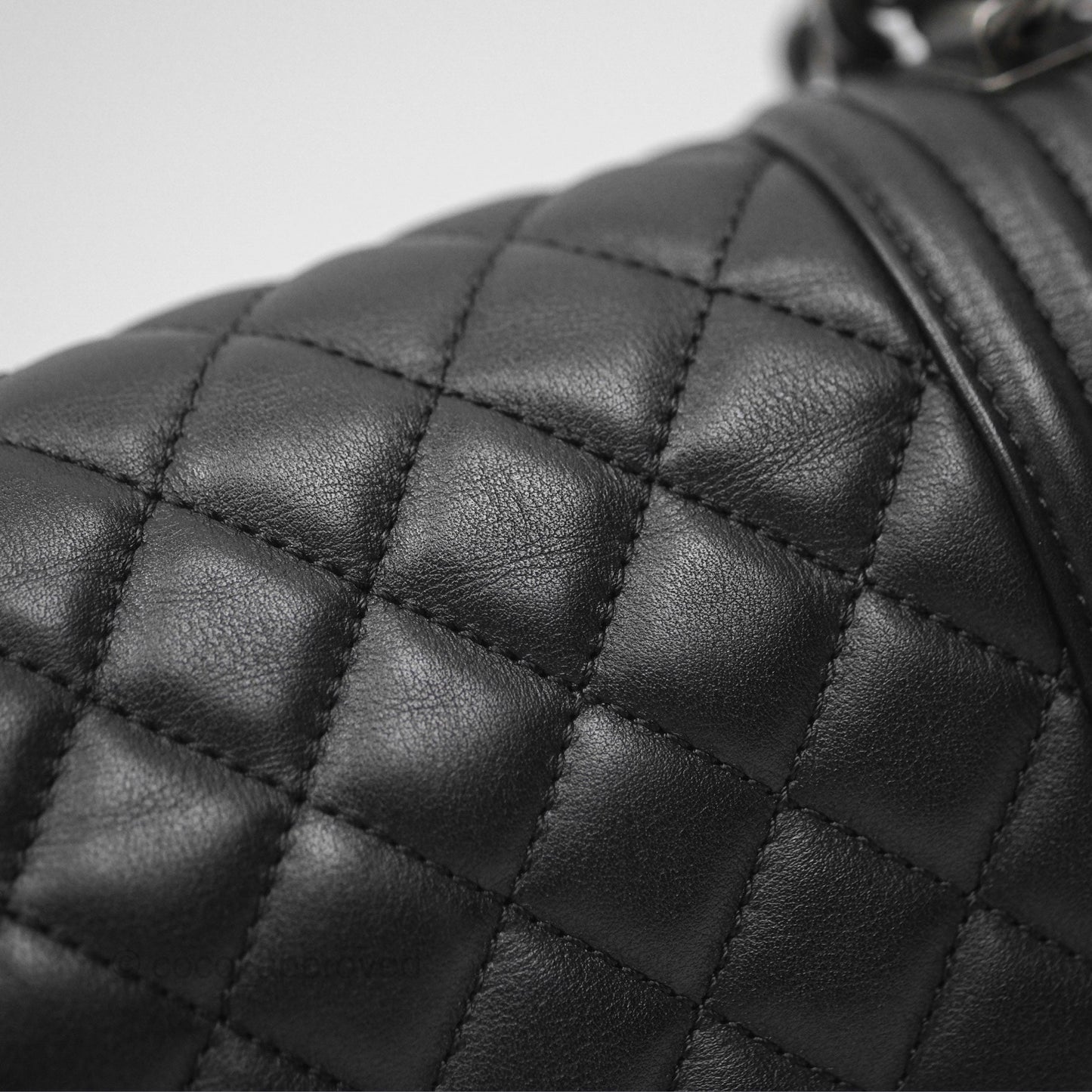 Chanel Boy Quilted Medium Black Calfskin Ruthenium Hardware