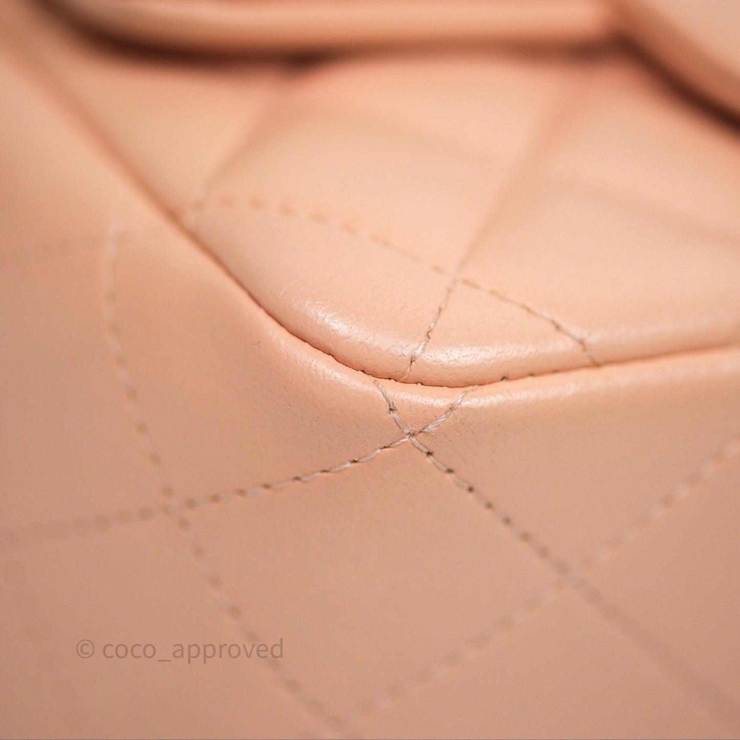 Chanel Mini Square Flap Quilted Beige Pink Lambskin Gold Hardware