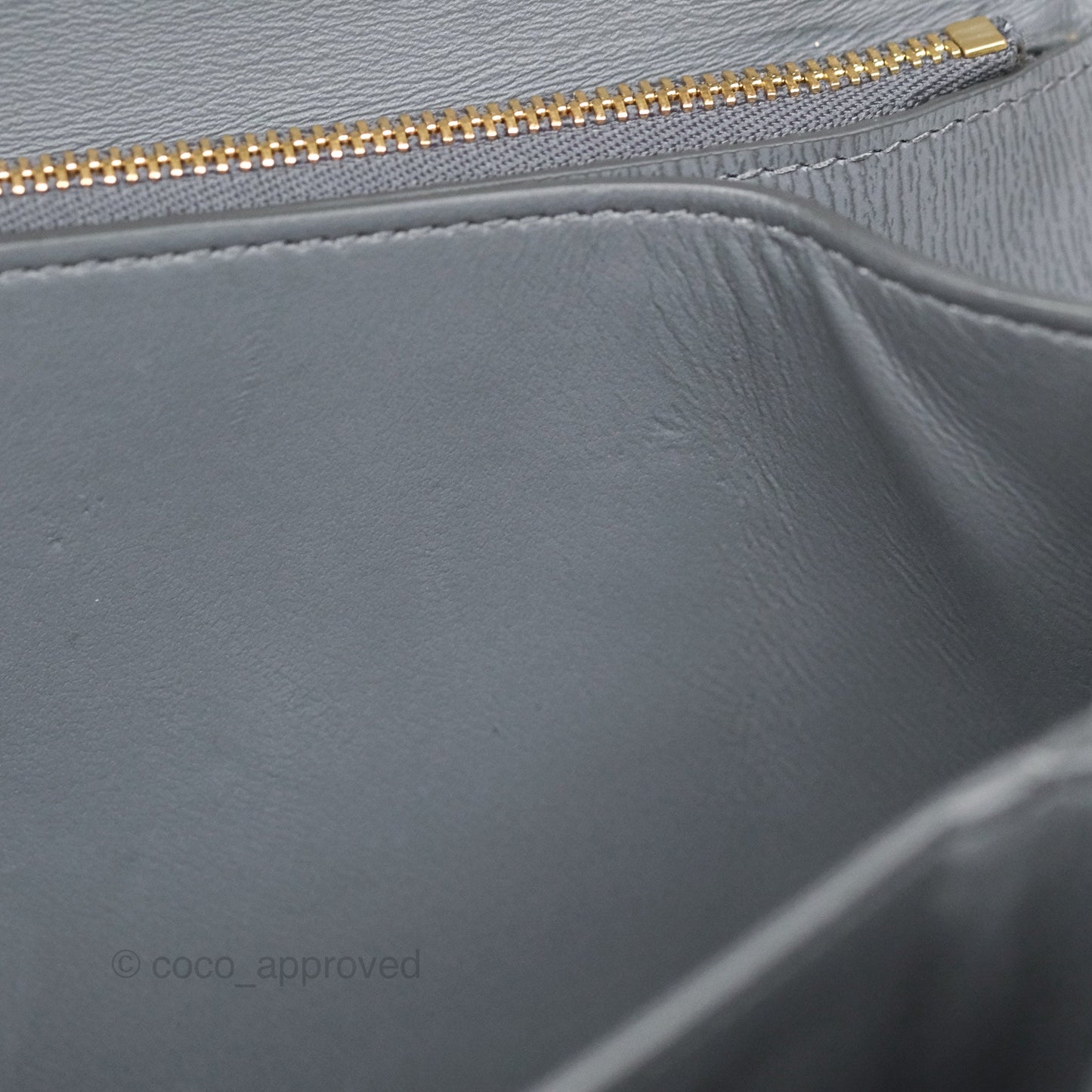Celine Medium Classic Box Flap Grey Liege Calfskin