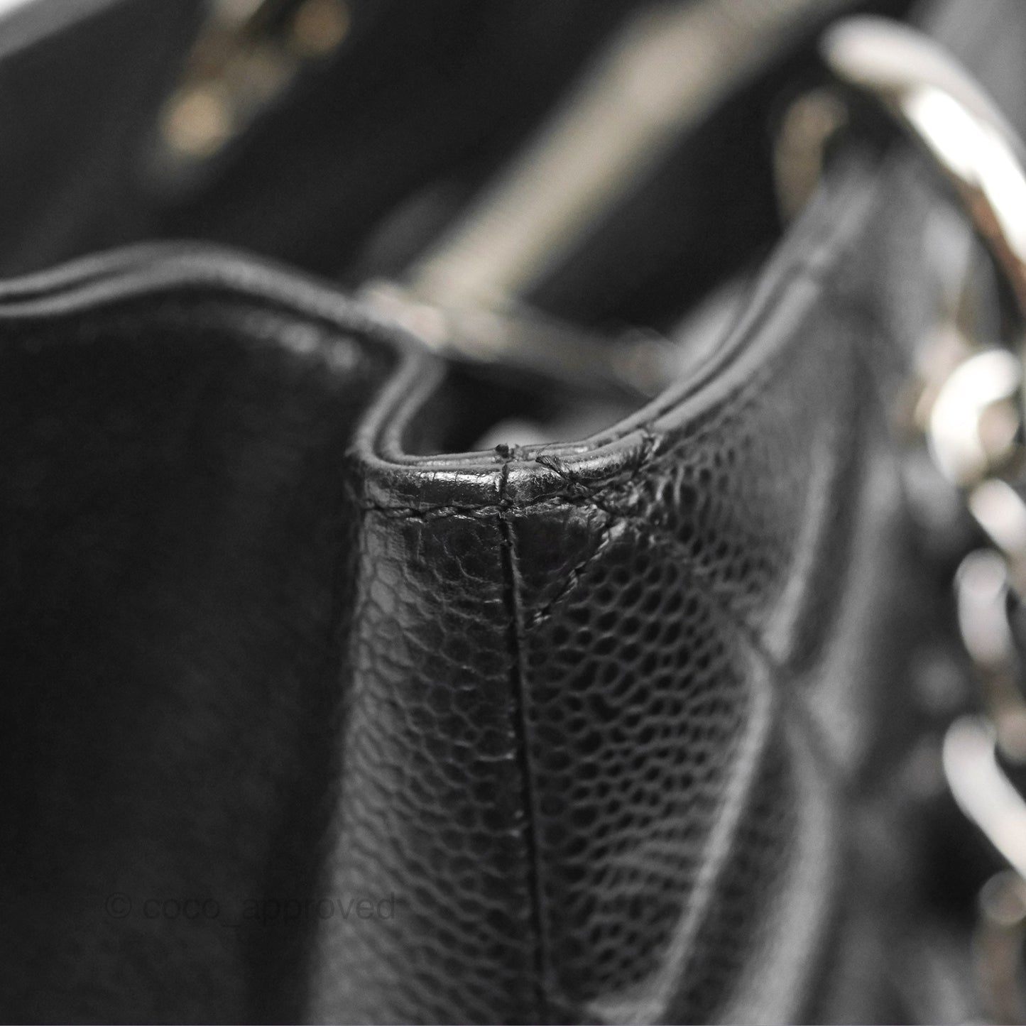 Chanel GST Black Caviar Silver Hardware