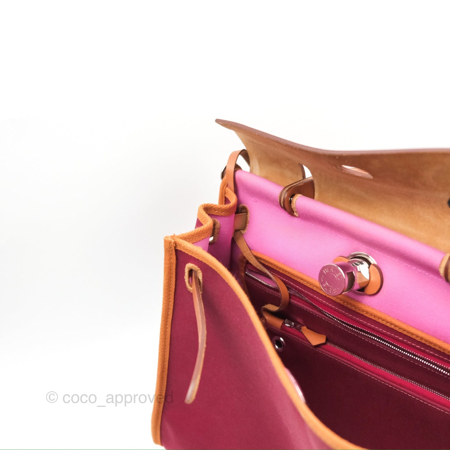 Hermès Herbag Zip 31 Retourne Rose Bubblegum Rubis Nature Canvas Palladium Hardware