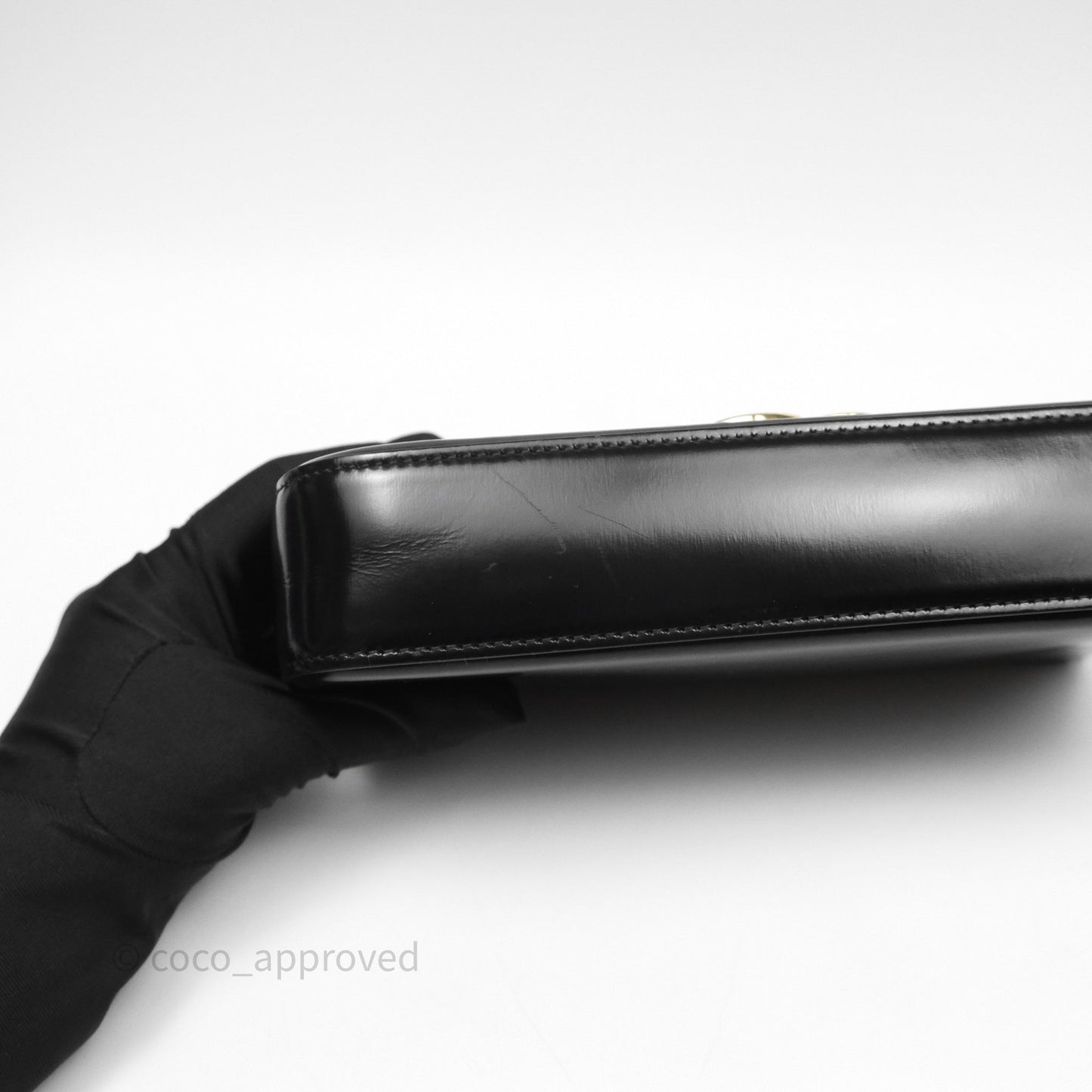 Celine Triomphe Shoulder Bag Black Shiny Calfskin