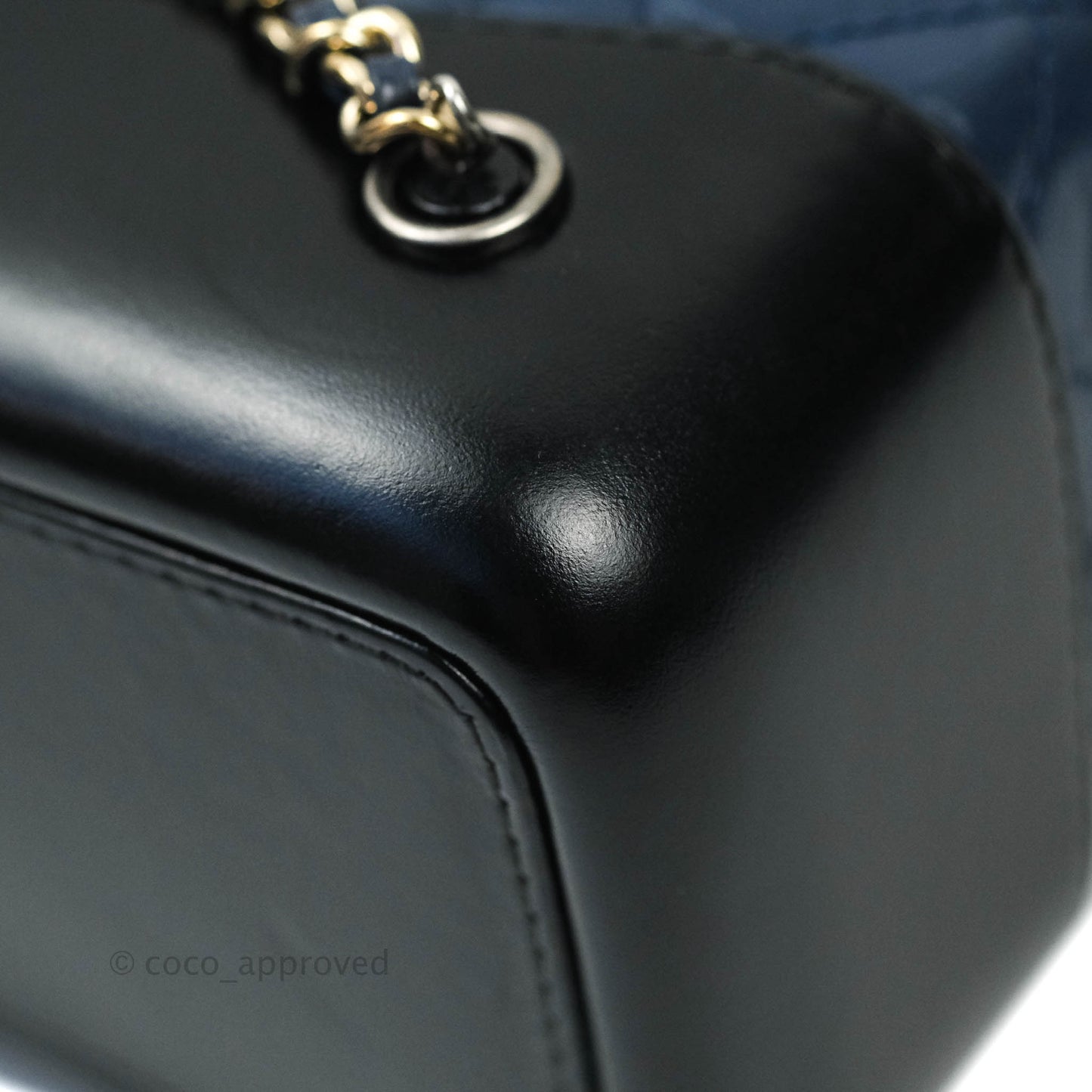 Chanel Small Gabrielle Backpack Navy Black Aged Calfskin
