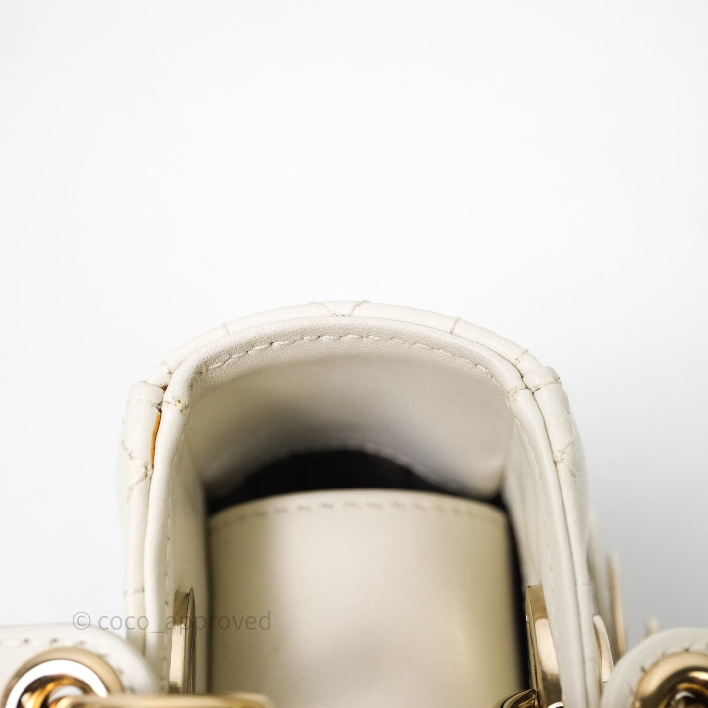 Christian Dior Small My ABCDior Lady Dior Bag White Cannage Lambskin Gold Hardware
