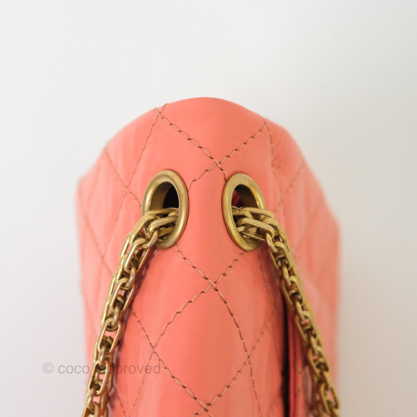 Chanel Mini Reissue 224 Pink Aged Calfskin Aged Gold Hardware