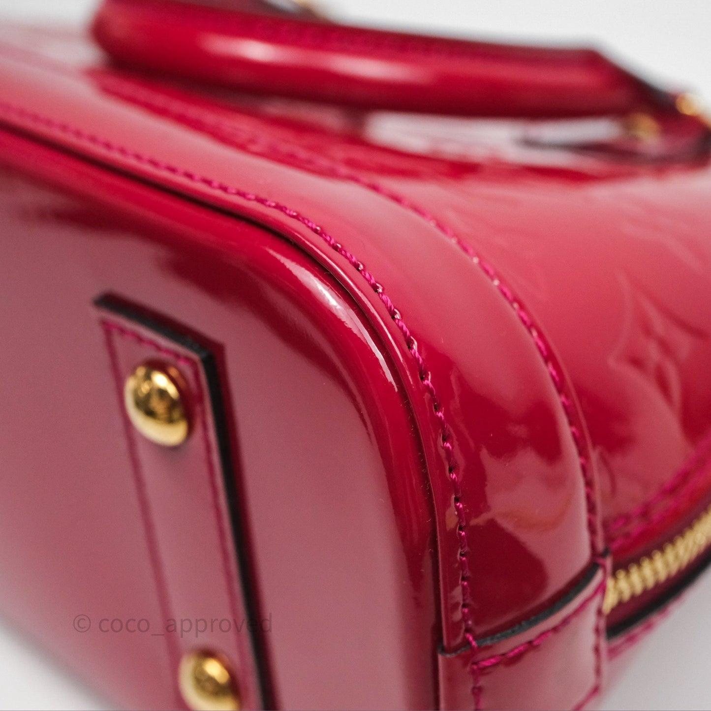 Louis Vuitton Alma BB Red Patent Gold Hardware