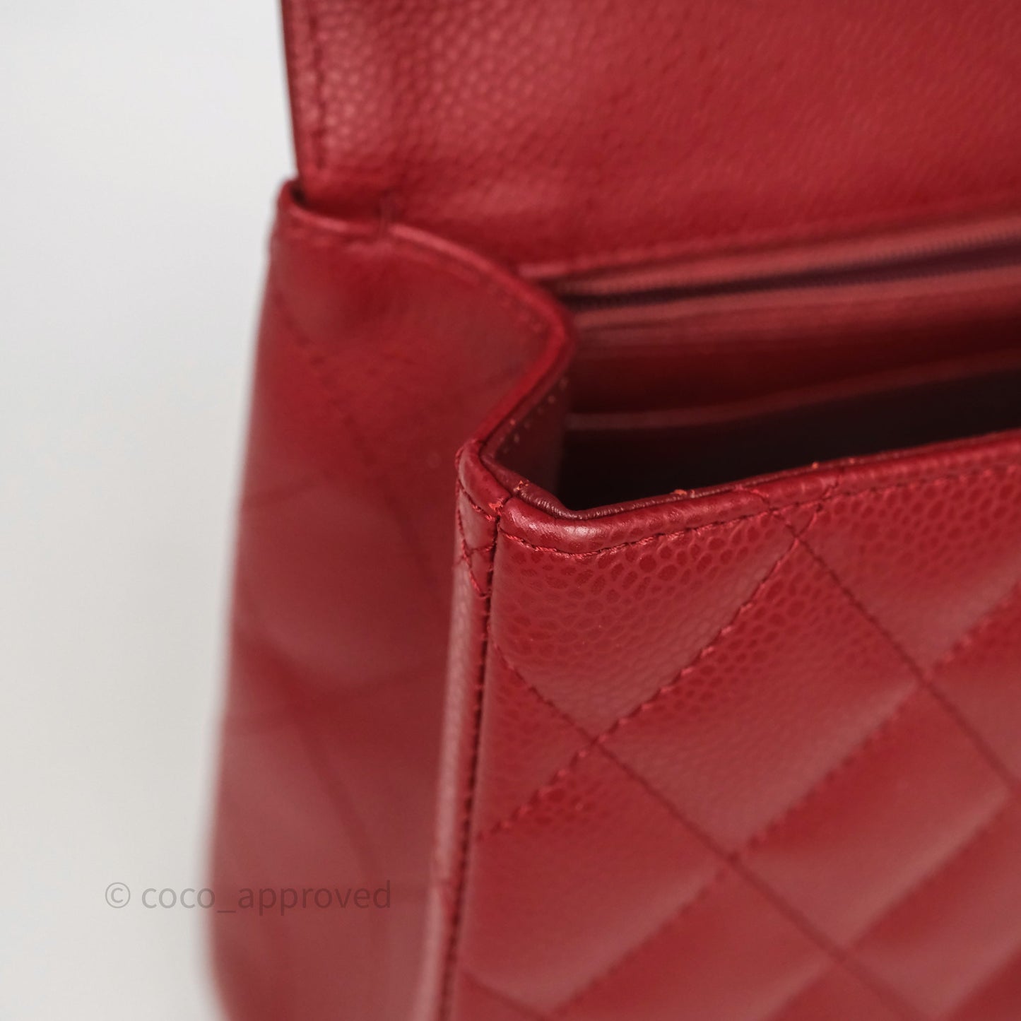 Chanel Jumbo Single Flap Dark Red Caviar Silver Hardware⁣⁣