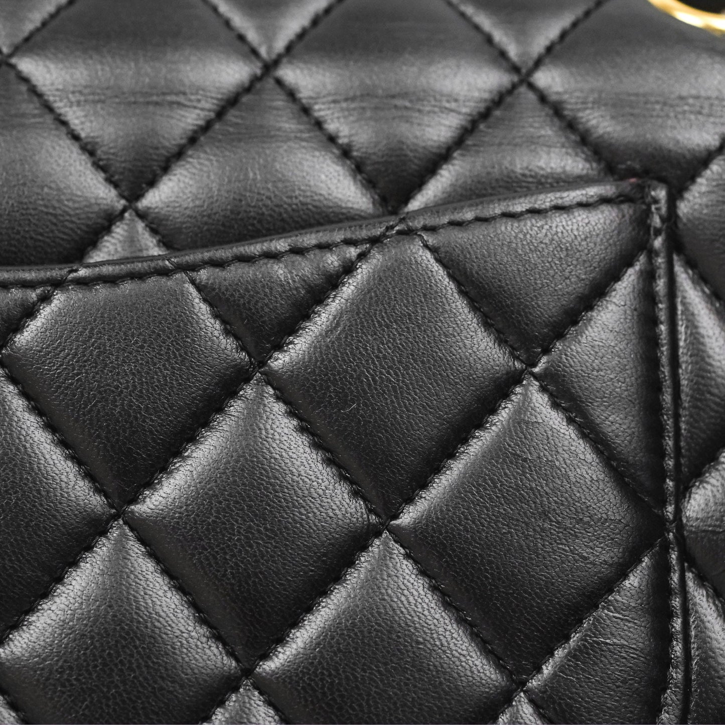 Chanel Classic M/L Medium Flap Quilted Black Lambskin 24K Gold Hardware