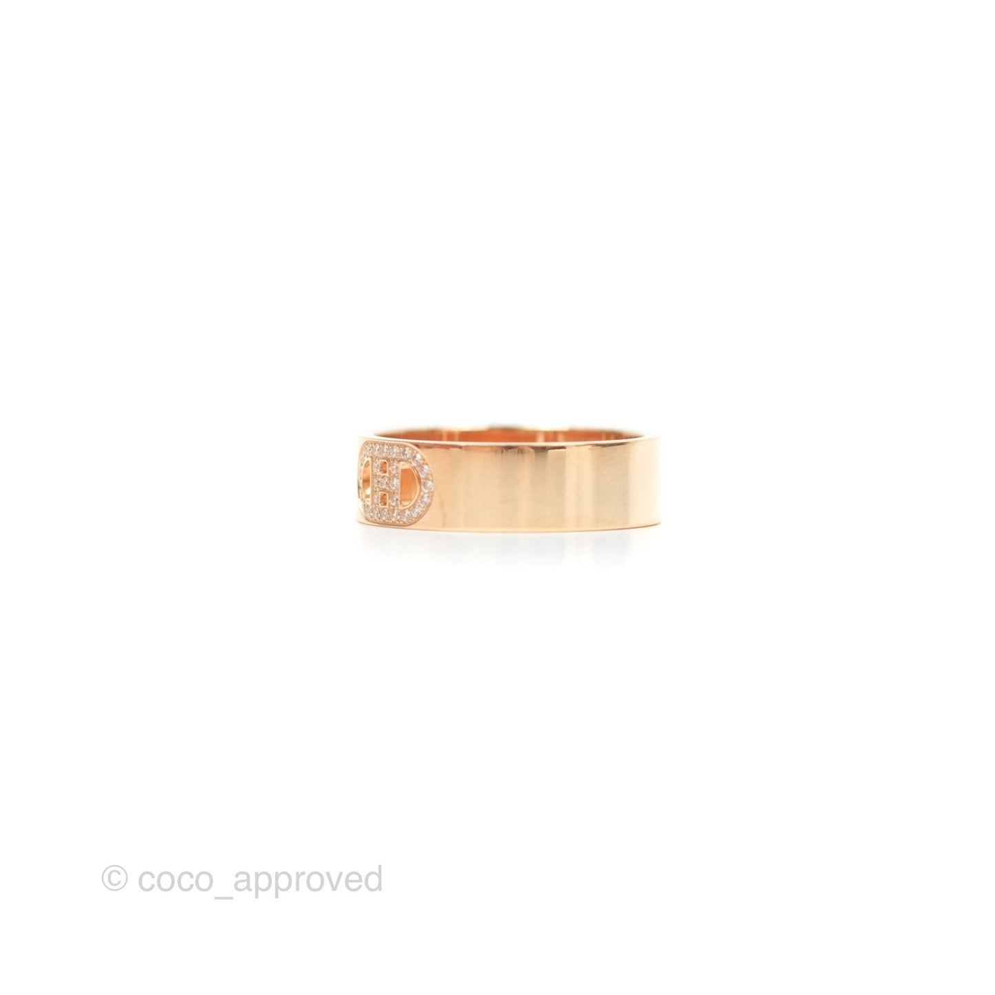 Hermès H d'ancre Ring PM Rose Gold Diamond