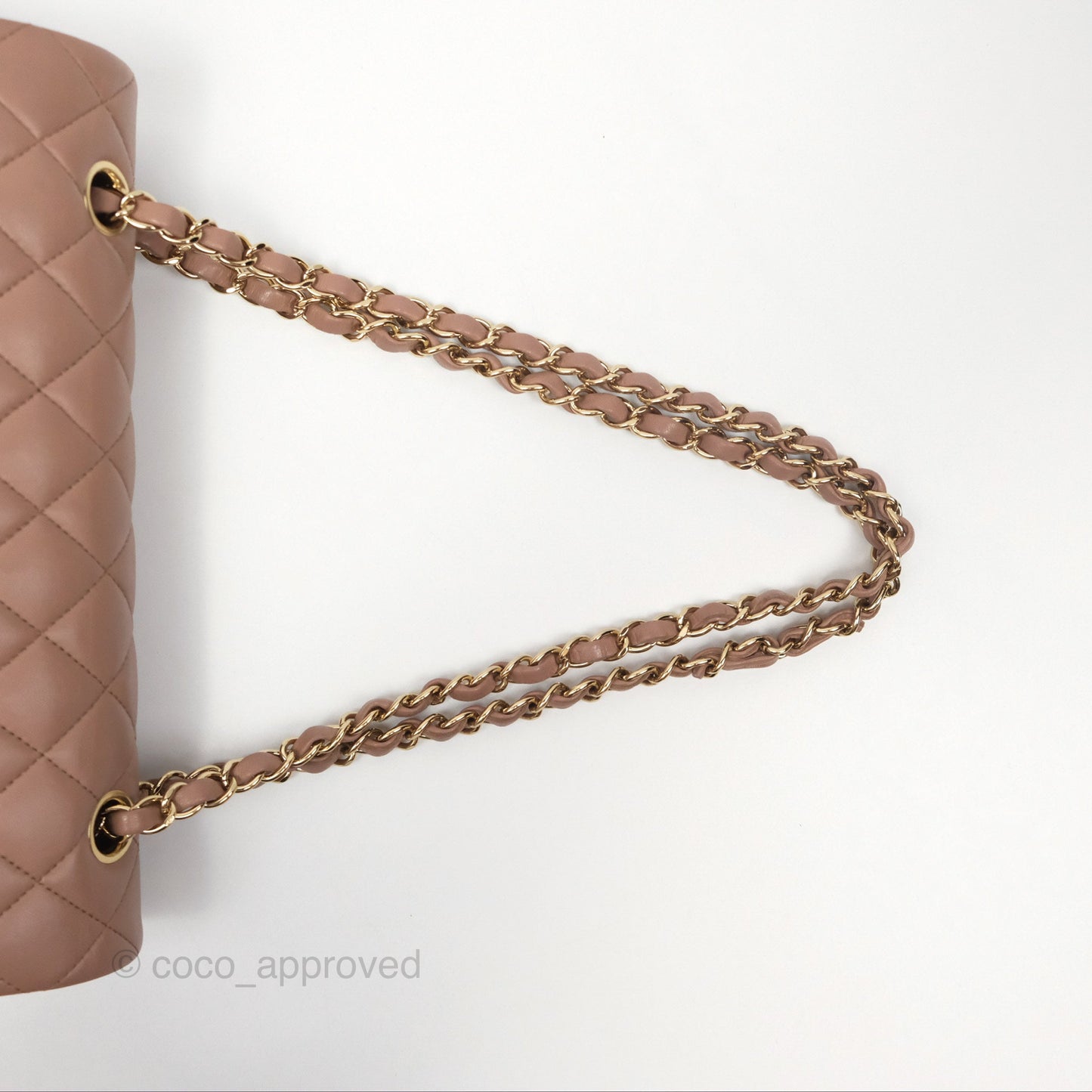 Chanel Classic M/L Medium Flap Quilted Dark Beige Lambskin Gold Hardware