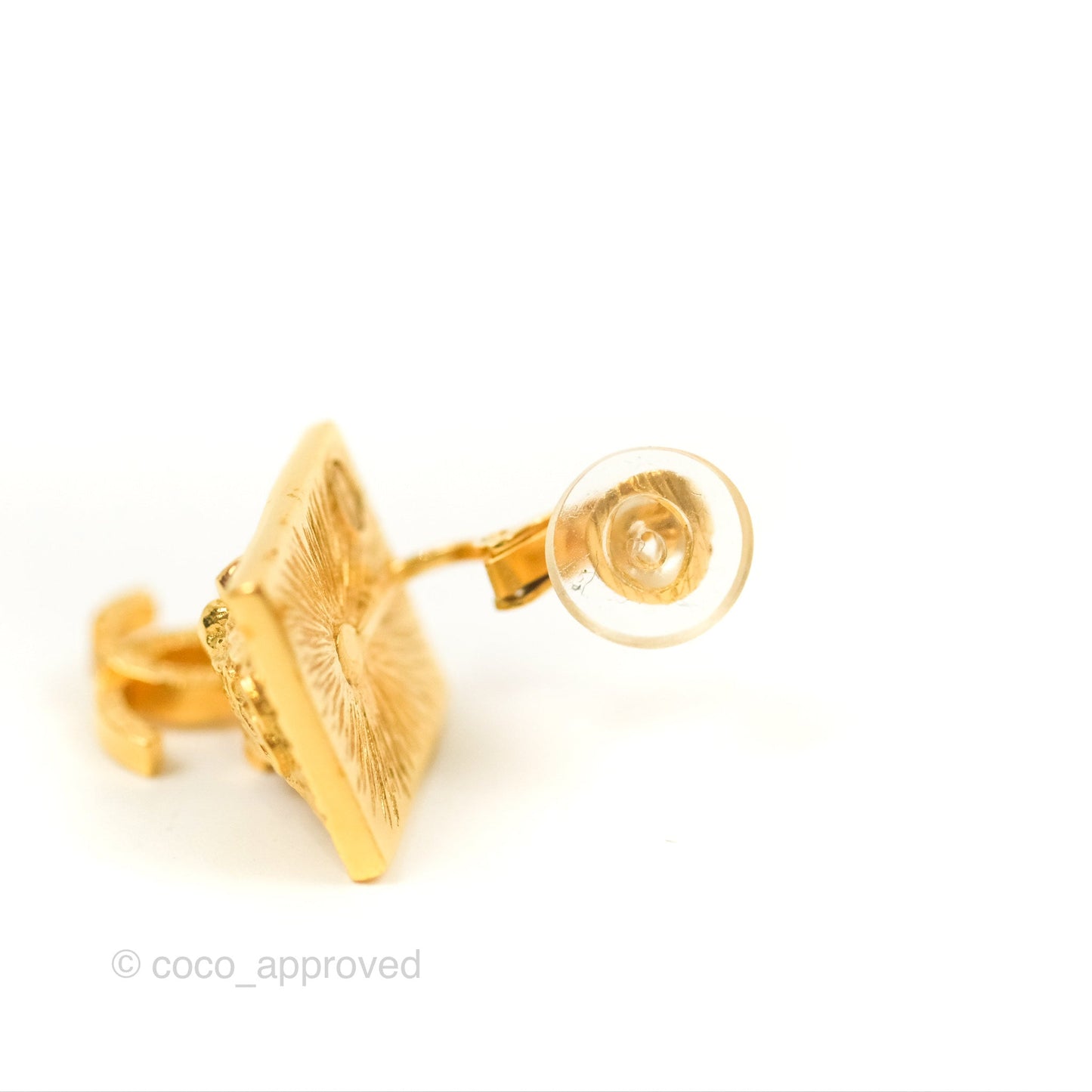 Chanel Lion CC Drop Ear Clip Gold Tone 22A