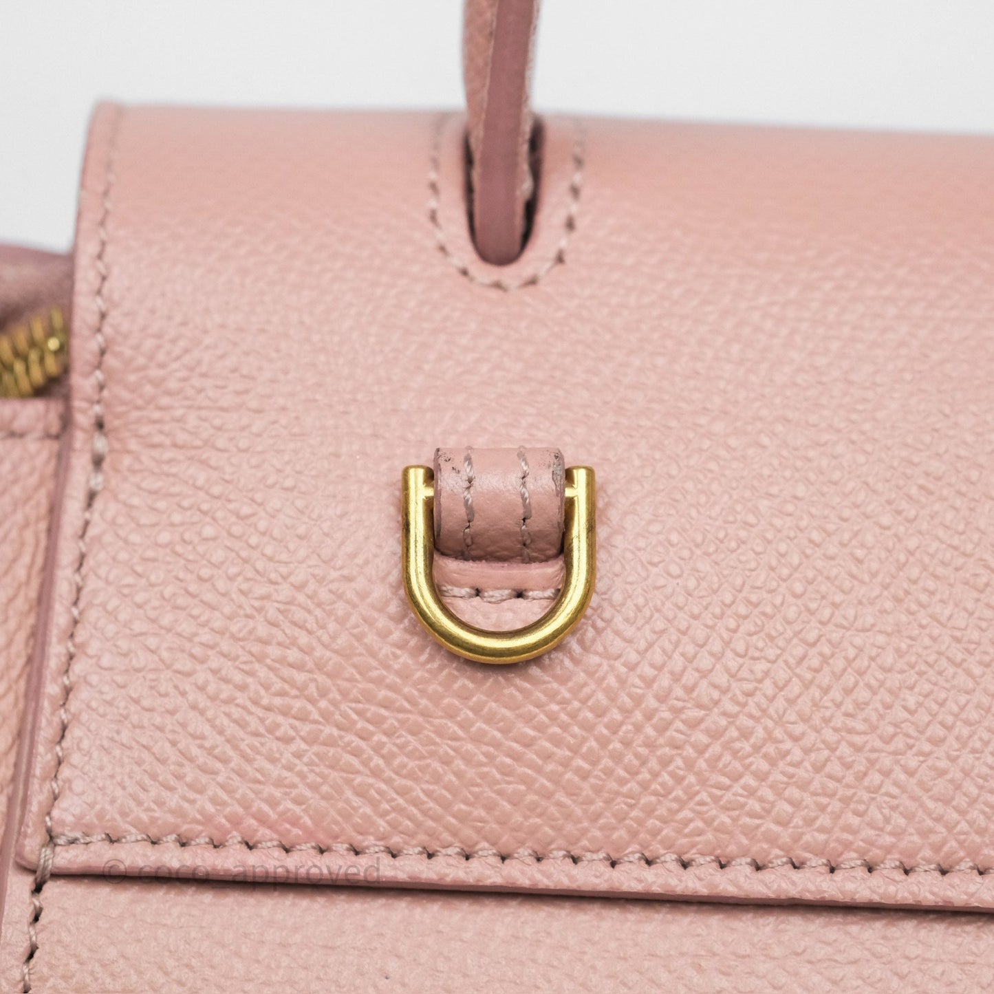 Celine Nano Belt Bag Vintage Pink Grained Calfskin Gold Hardware