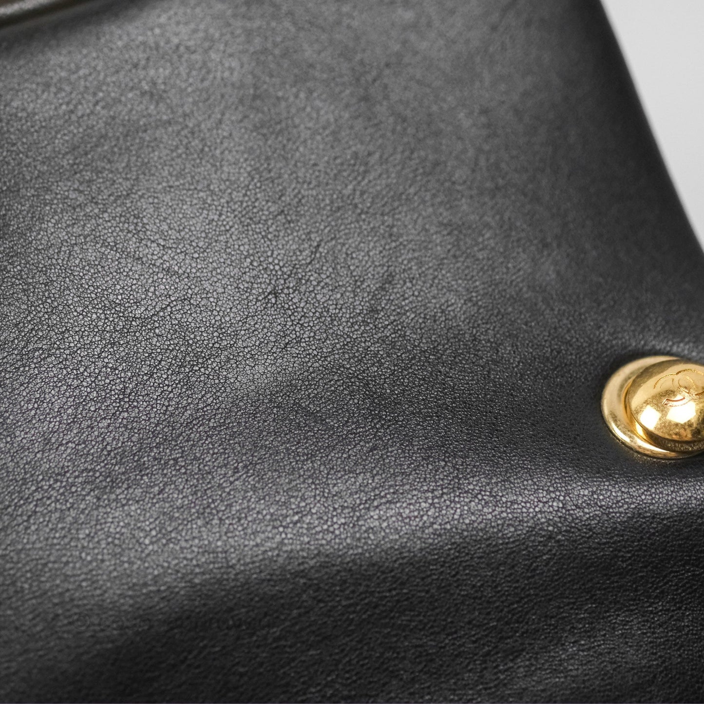 Chanel Mini Top Handle Flap Black Lambskin Aged Gold Hardware 23C