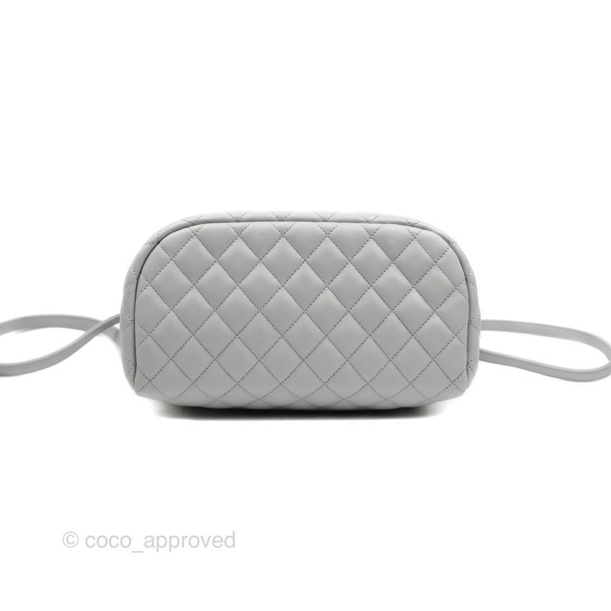 Chanel Large Quilted Urban Spirit Backpack Grey Gold Hardware