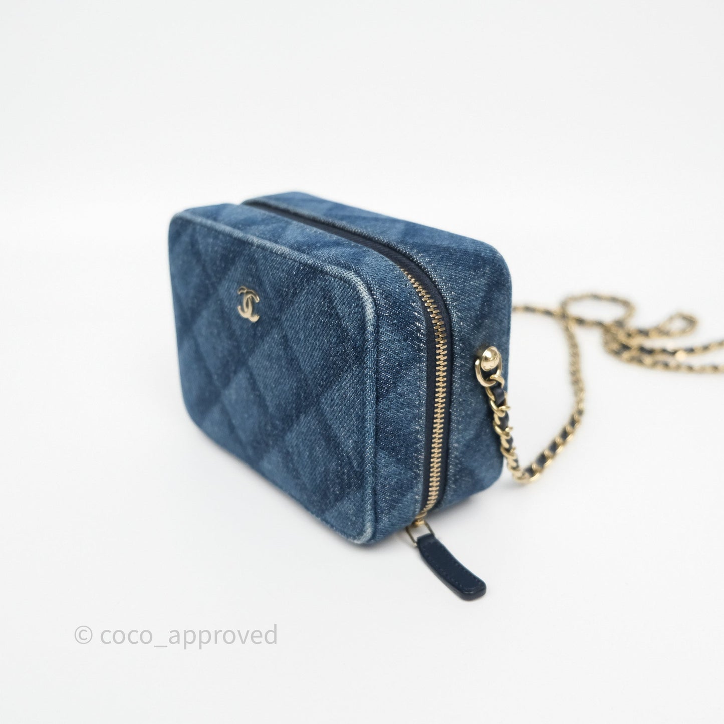 Chanel Camera Bag Quilted Denim Gold Hardware