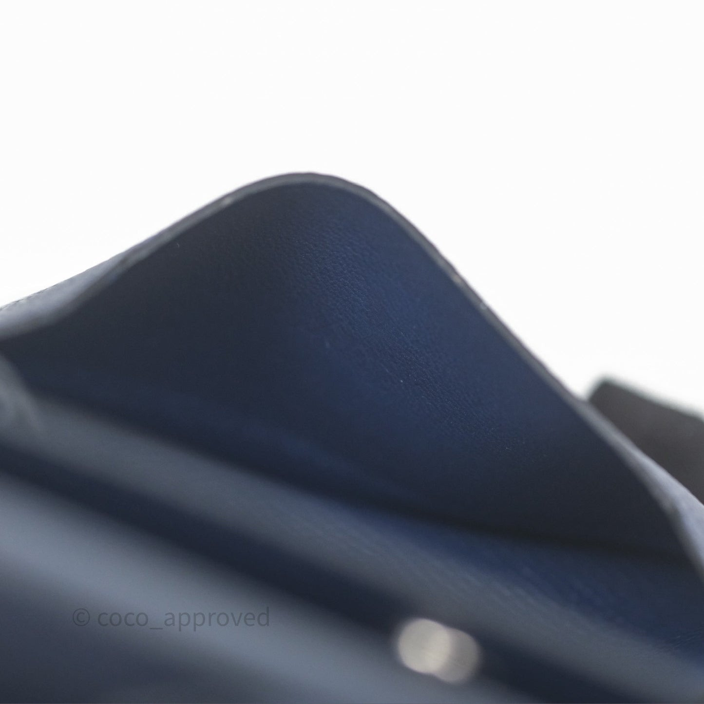 Hermès Bearn Mini Wallet Bleu Saphir 73 Epsom Palladium Hardware